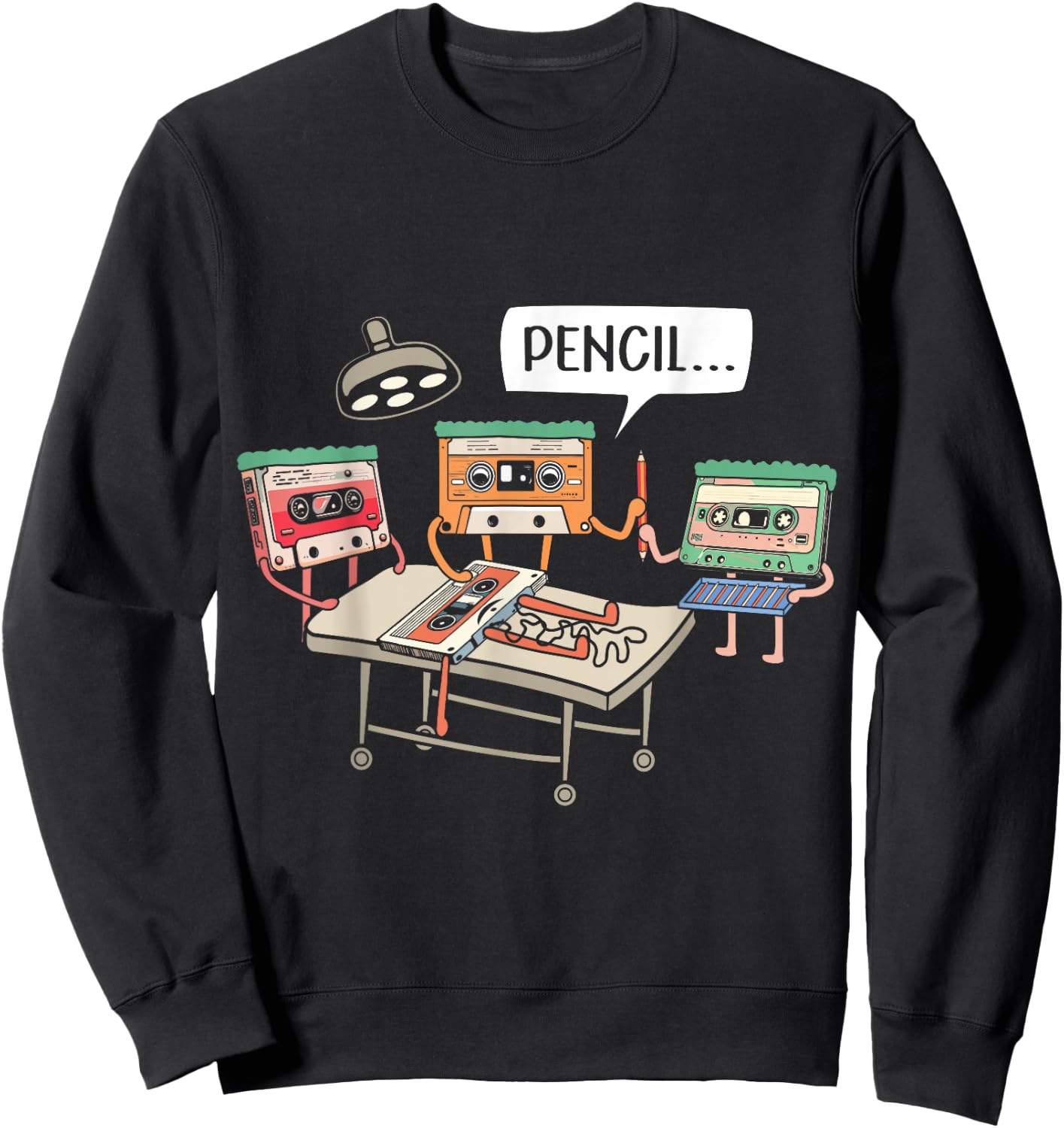 Vintage cassette tape 80s retro music lover Sweatshirt - Sweatshirt | Black