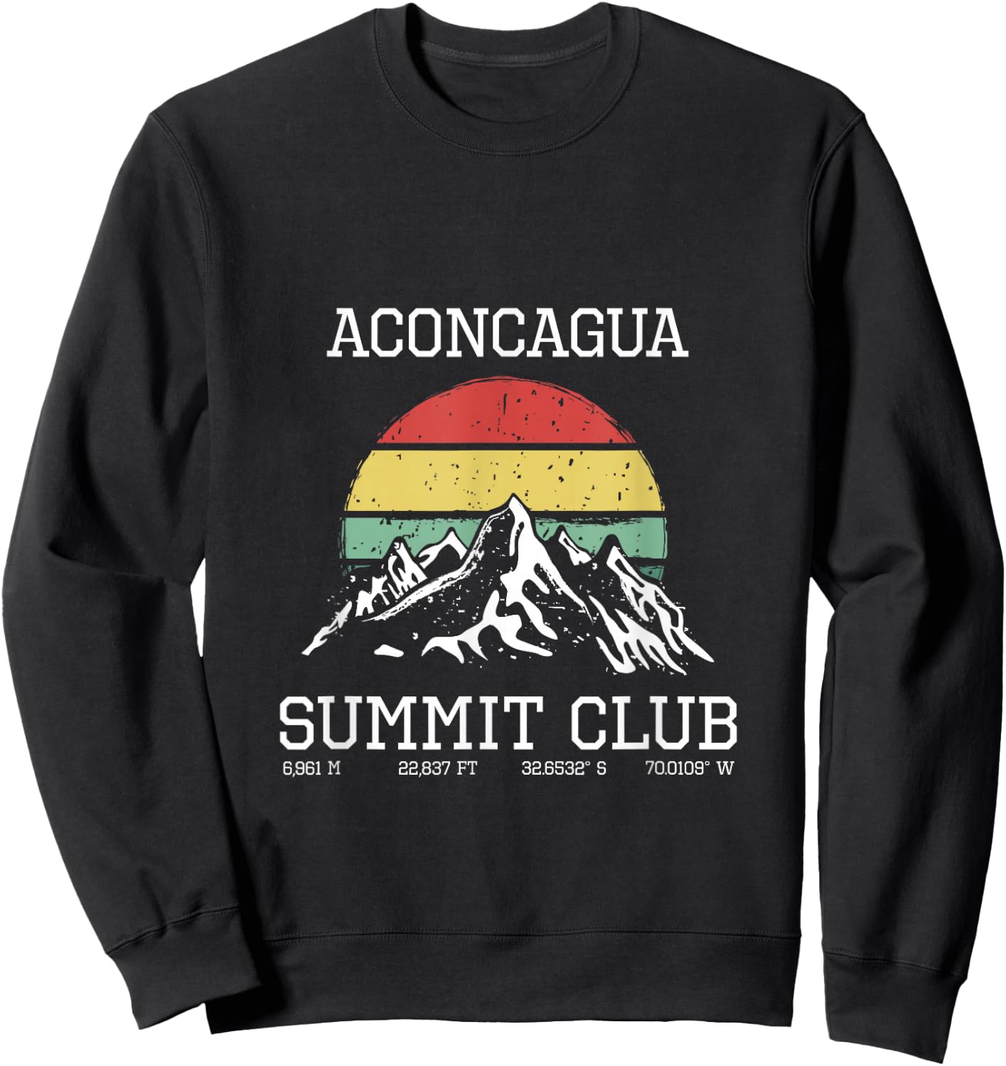 Climbed Aconcagua Argentina Summit Club Sun Mendoza Hiking Sweatshirt - Sweatshirt | Black