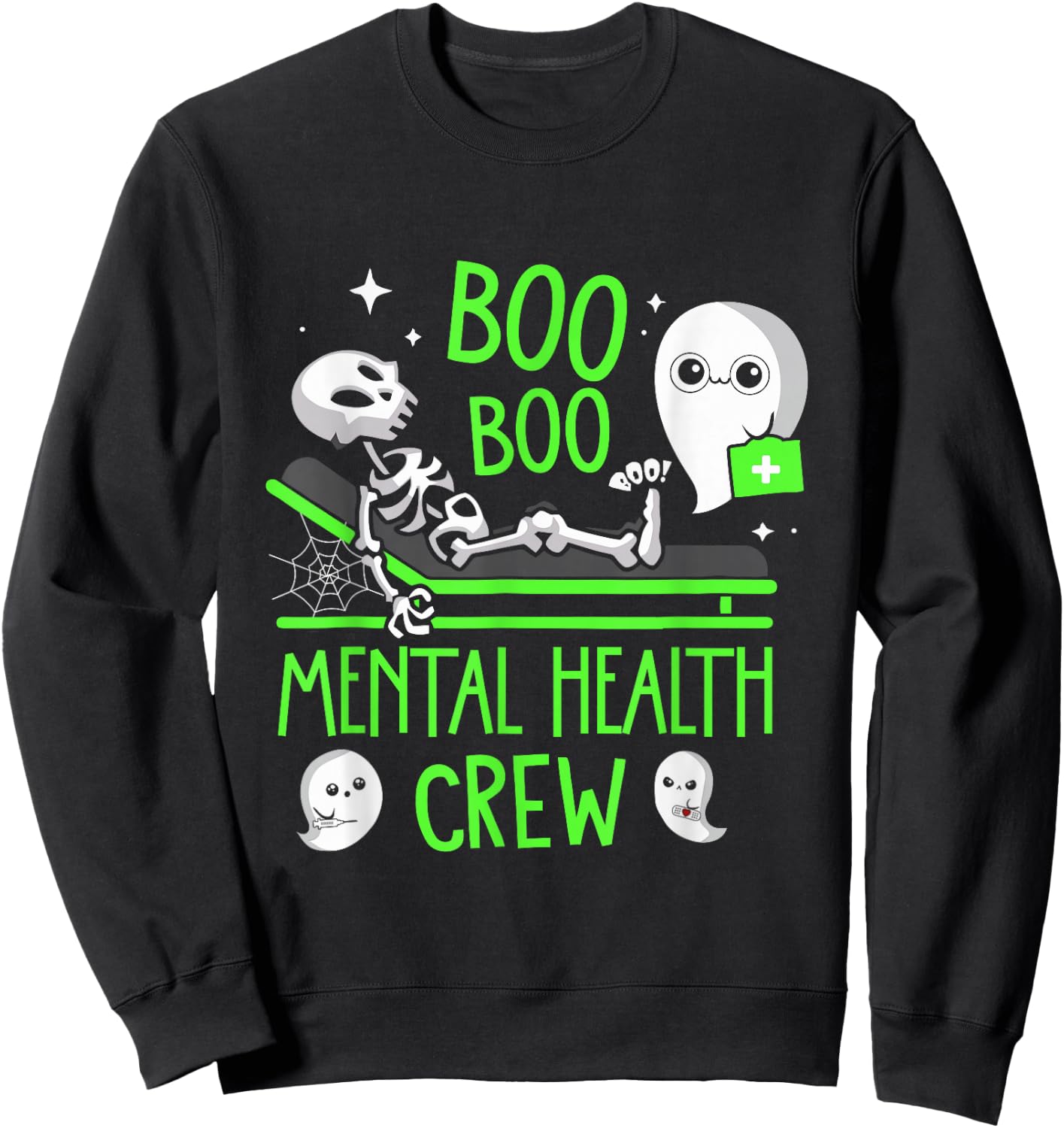 Mental Health Nurse Psych Boo Boo Crew Nursing Halloween Sweatshirt - Sweatshirt | Black