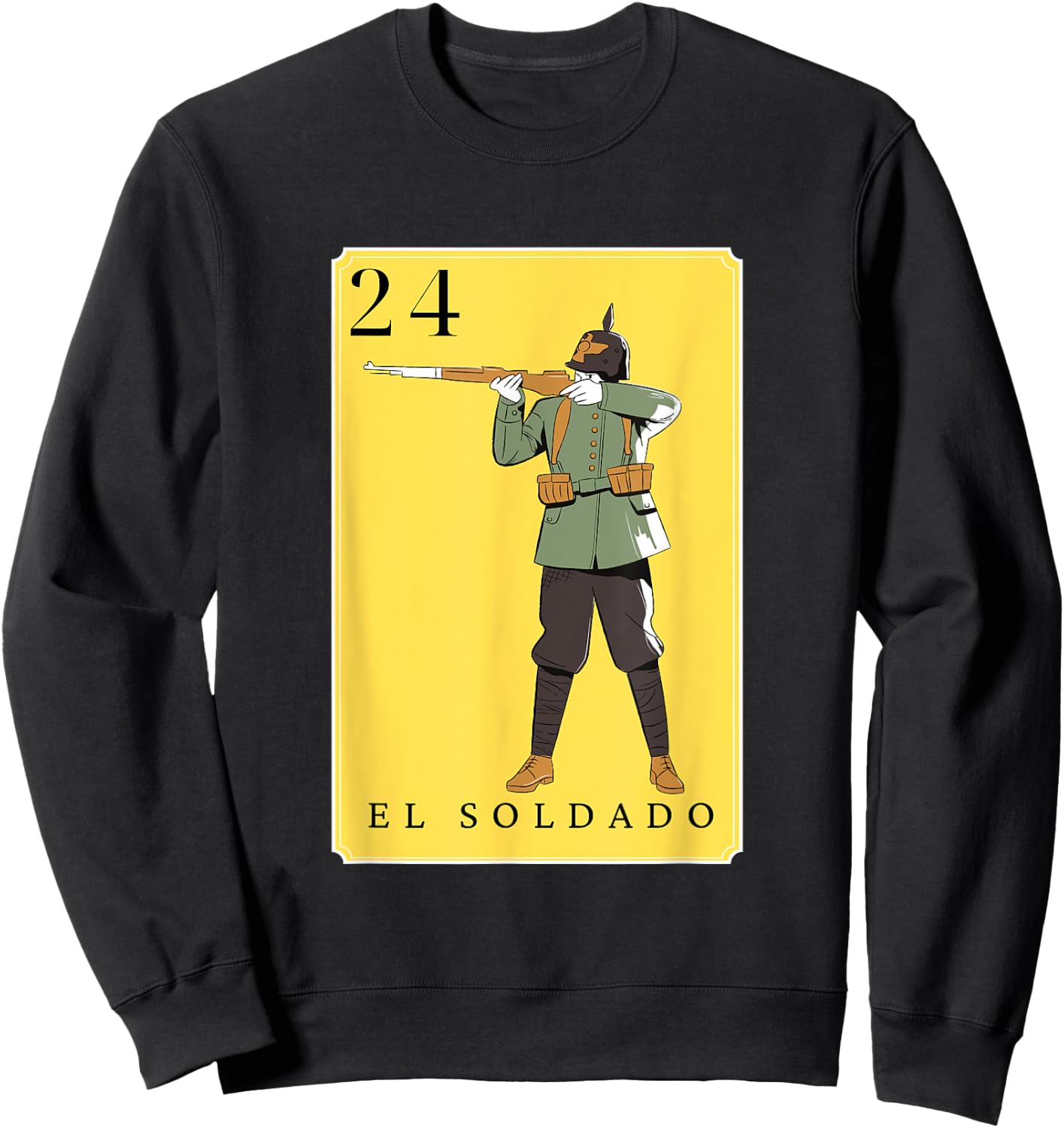 El Soldado Funny Spanish-Mexican Bingo Cards The Soldier Sweatshirt - Sweatshirt | Black