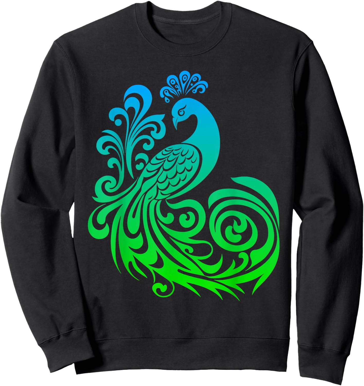 Beautiful Peacock Sweatshirt - Sweatshirt | Black