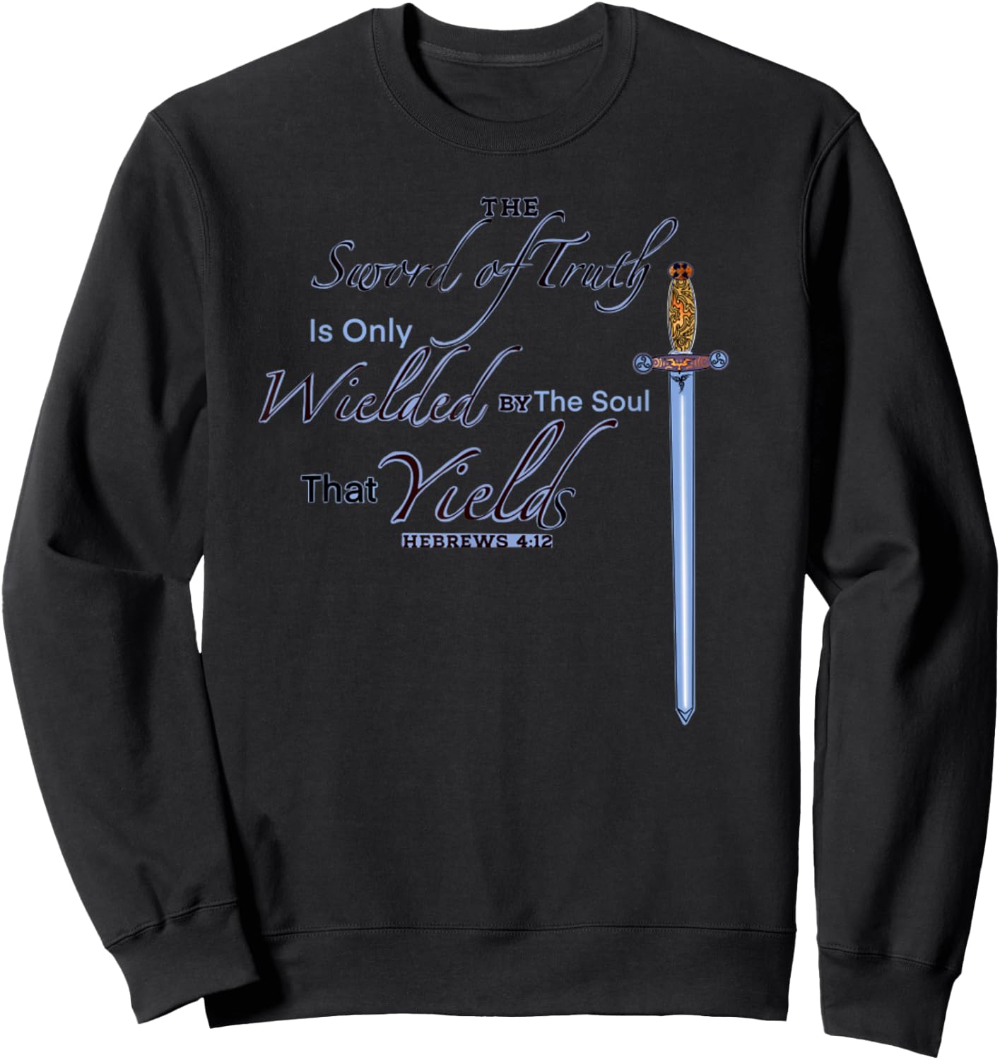 Vintage Sword Of Truth Faith Bible Quotes Jesus Sweatshirt - Sweatshirt | Black