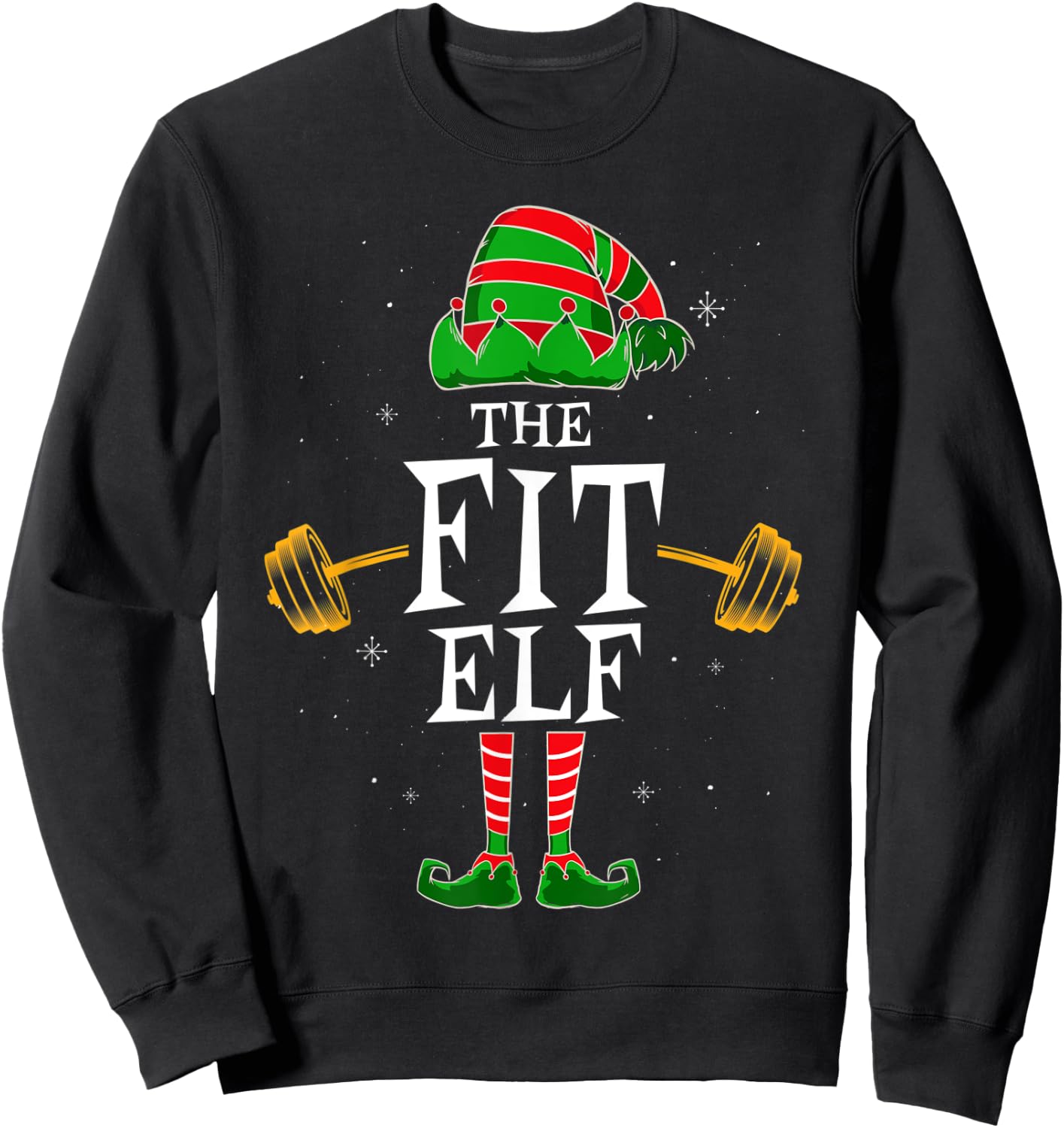 Fit Elf Group Matching Family Christmas Gym Fitness Sweatshirt - Sweatshirt | Black
