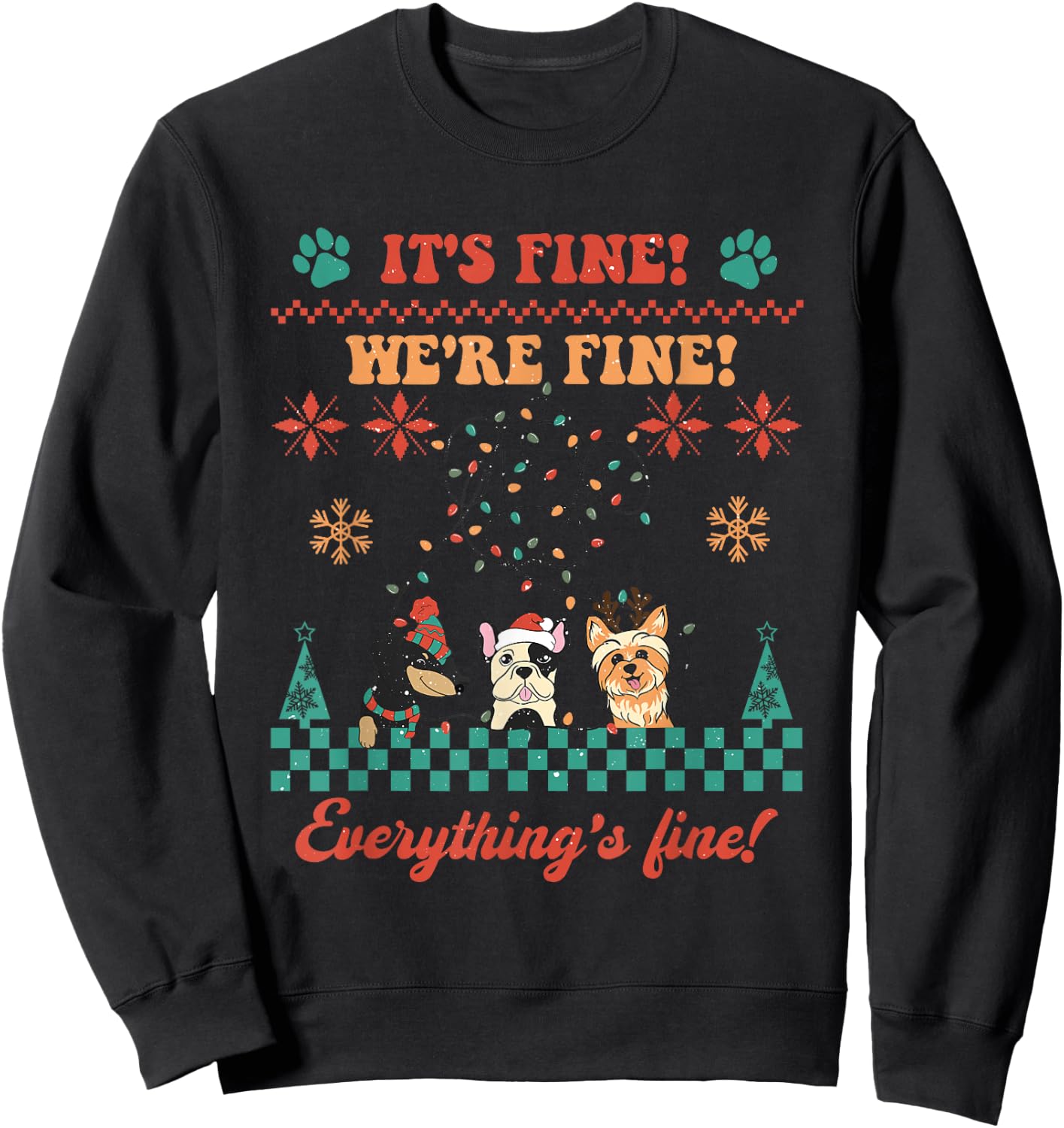 Dog Lover Christmas Ugly Sweater Cute Puppy Owner Funny Xmas Sweatshirt - Sweatshirt | Black