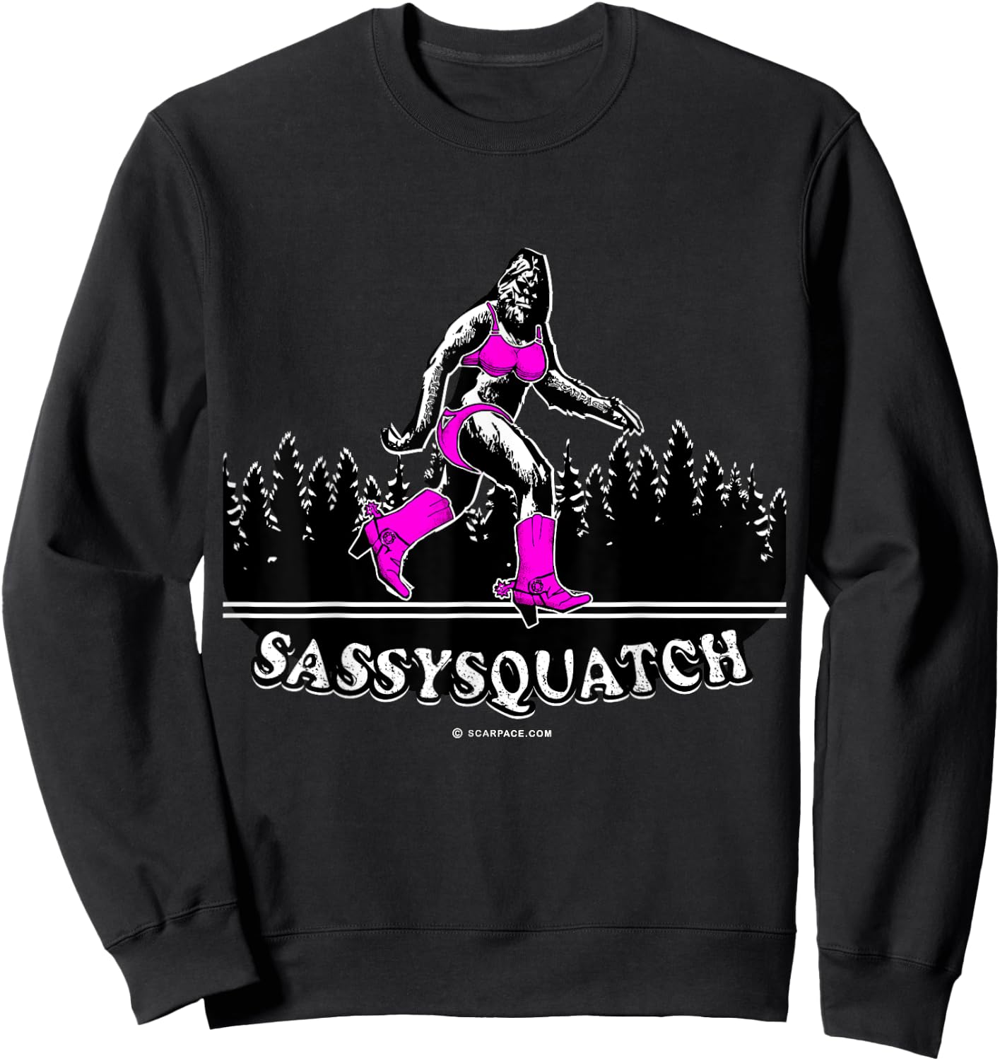 Sassysquatch, Original Female Bigfoot Sasquatch, Believe Sweatshirt - Sweatshirt | Black
