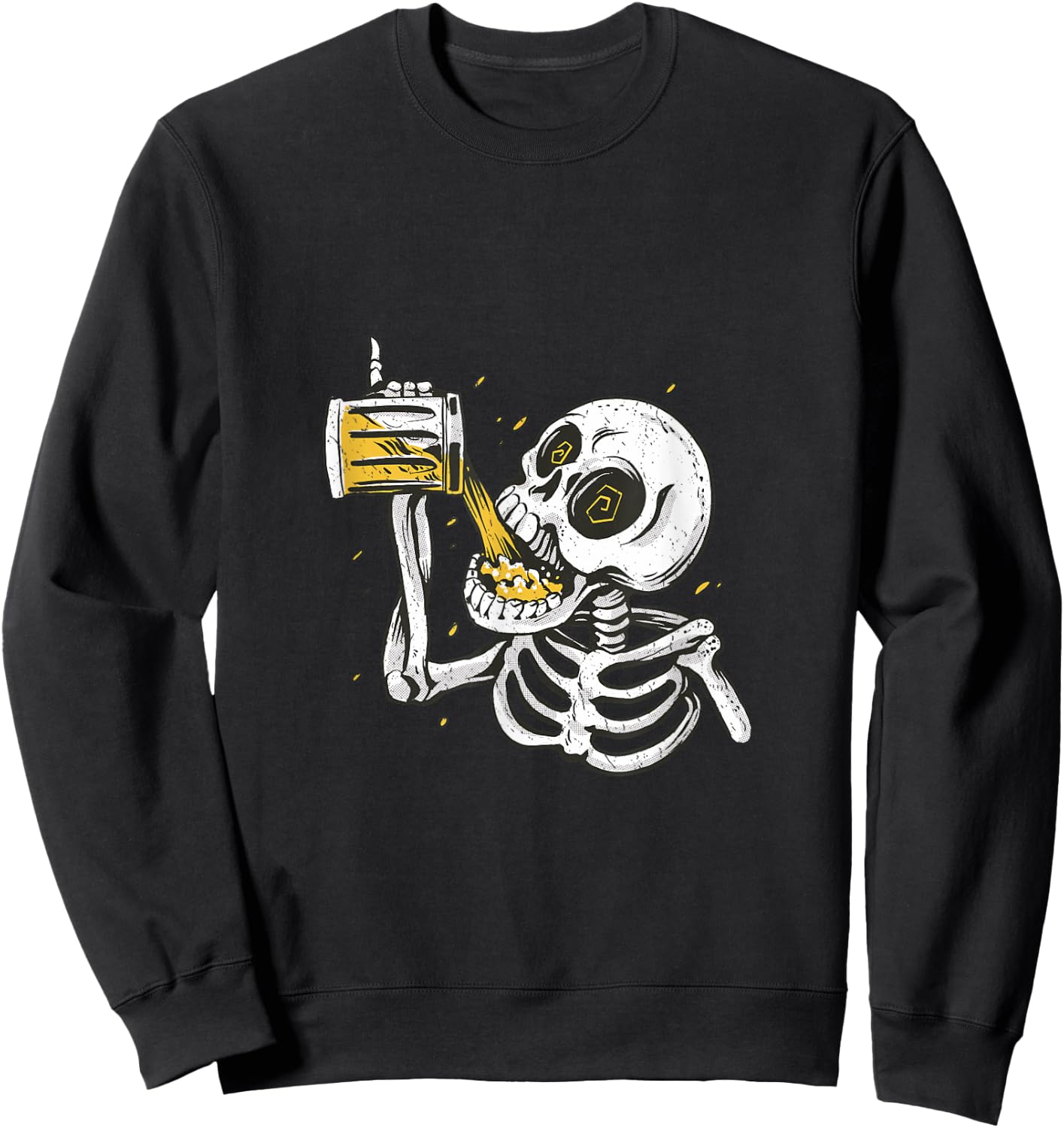 Pinky Up Skeleton Drinking Stein of Beer Octoberfest Design Sweatshirt - Sweatshirt | Black