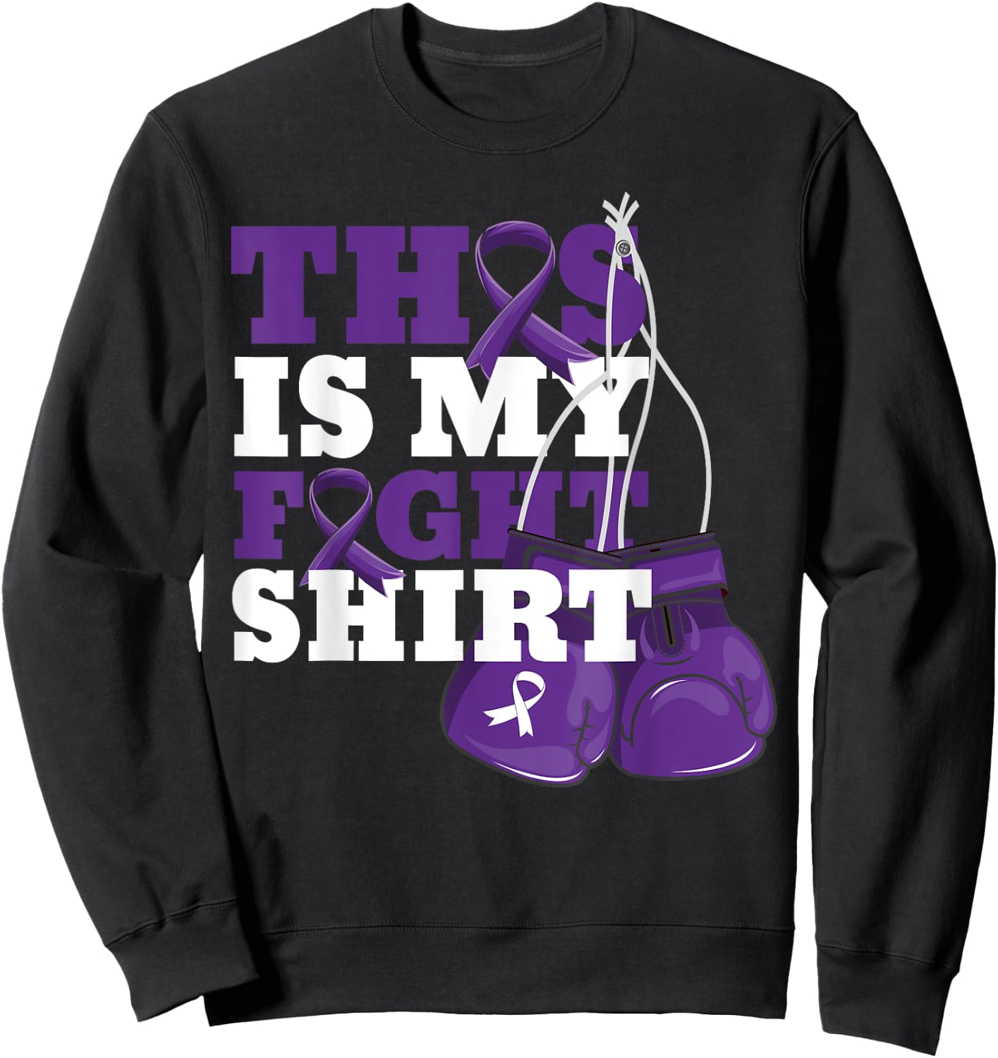 This Is My Fight Shirt Crohn's disease Fighter Support Sweatshirt - Sweatshirt | Black