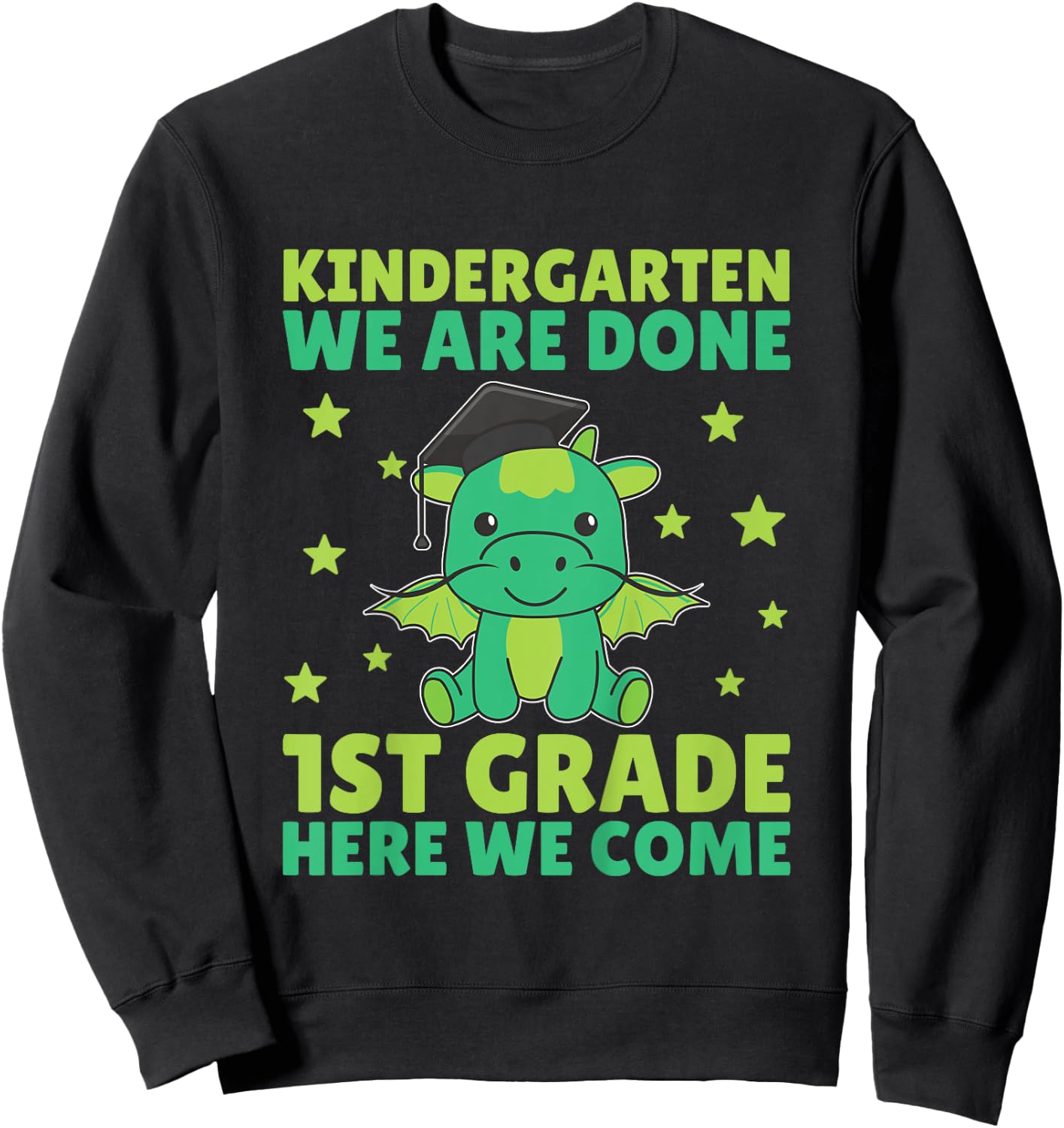 Kids Kids Kindergarten Graduate Dragon Graduation Sweatshirt - Sweatshirt | Black