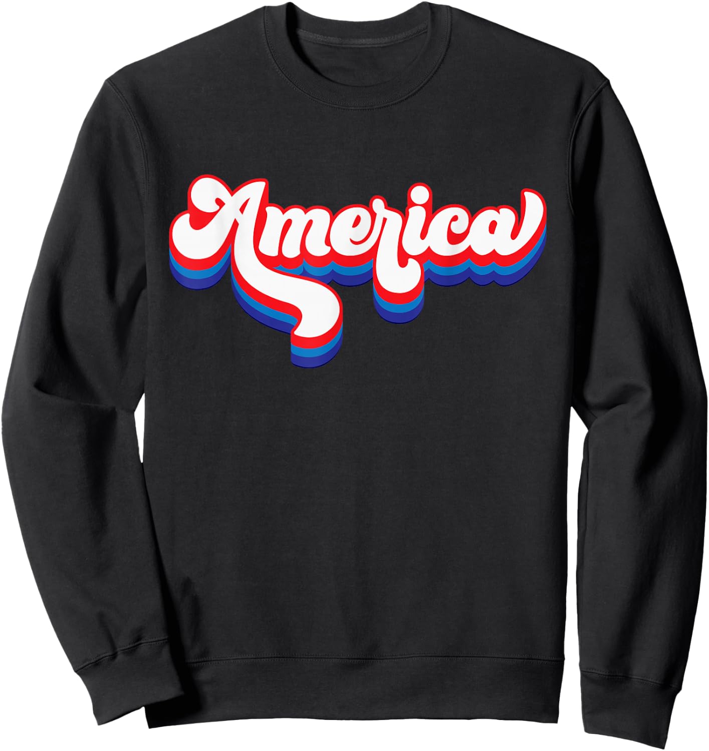 Retro USA 4th of July America Patriotic Independence Sweatshirt - Sweatshirt | Black