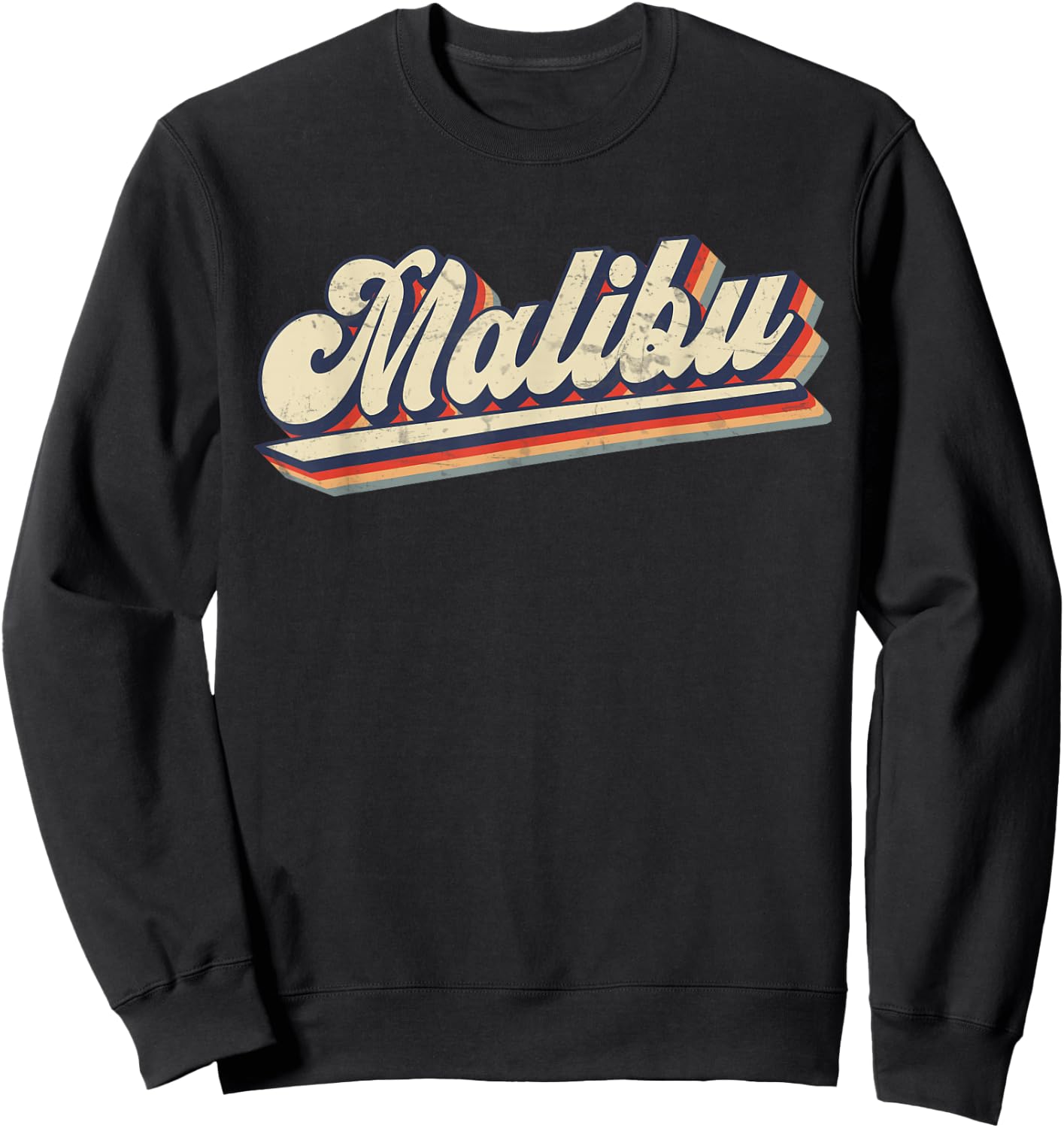 Retro Malibu Beach California Saying - Surfer Sweatshirt - Sweatshirt | Black