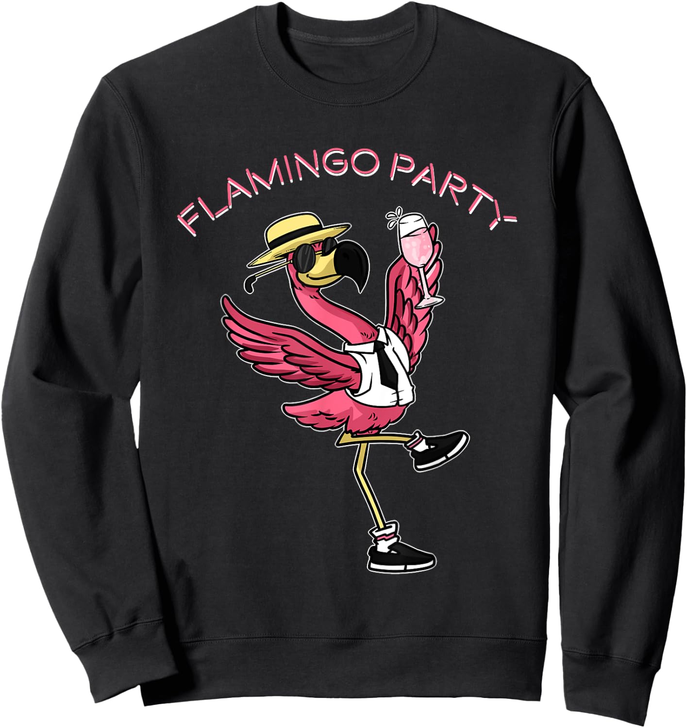 Flamingo Party Sweatshirt - Sweatshirt | Black