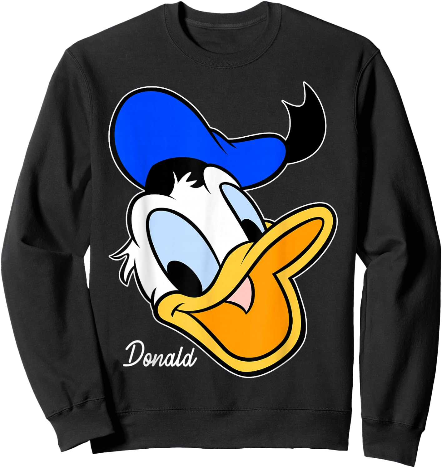 Disney Donald Duck Smiling Face Portrait Sweatshirt - Sweatshirt | Black