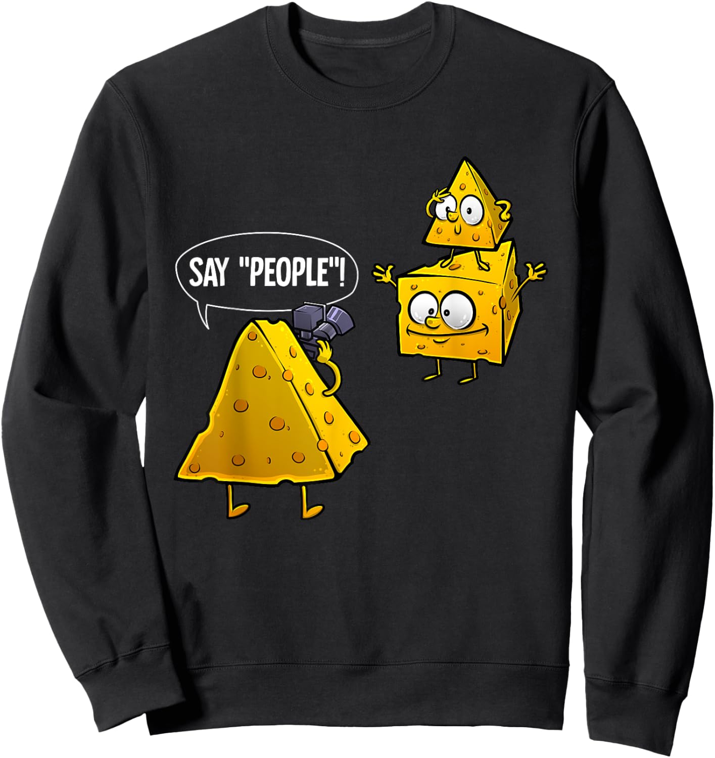 Cool Photography Gift Men Women Cheese Photographer Lovers Small Sweatshirt - Sweatshirt | Black