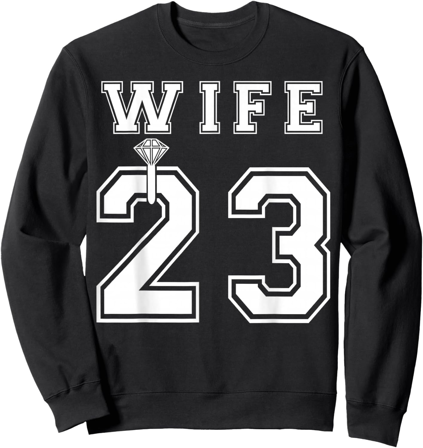 Wife Husband Matching 2023 Engagement Party Honeymoon Sweatshirt - Sweatshirt | Black