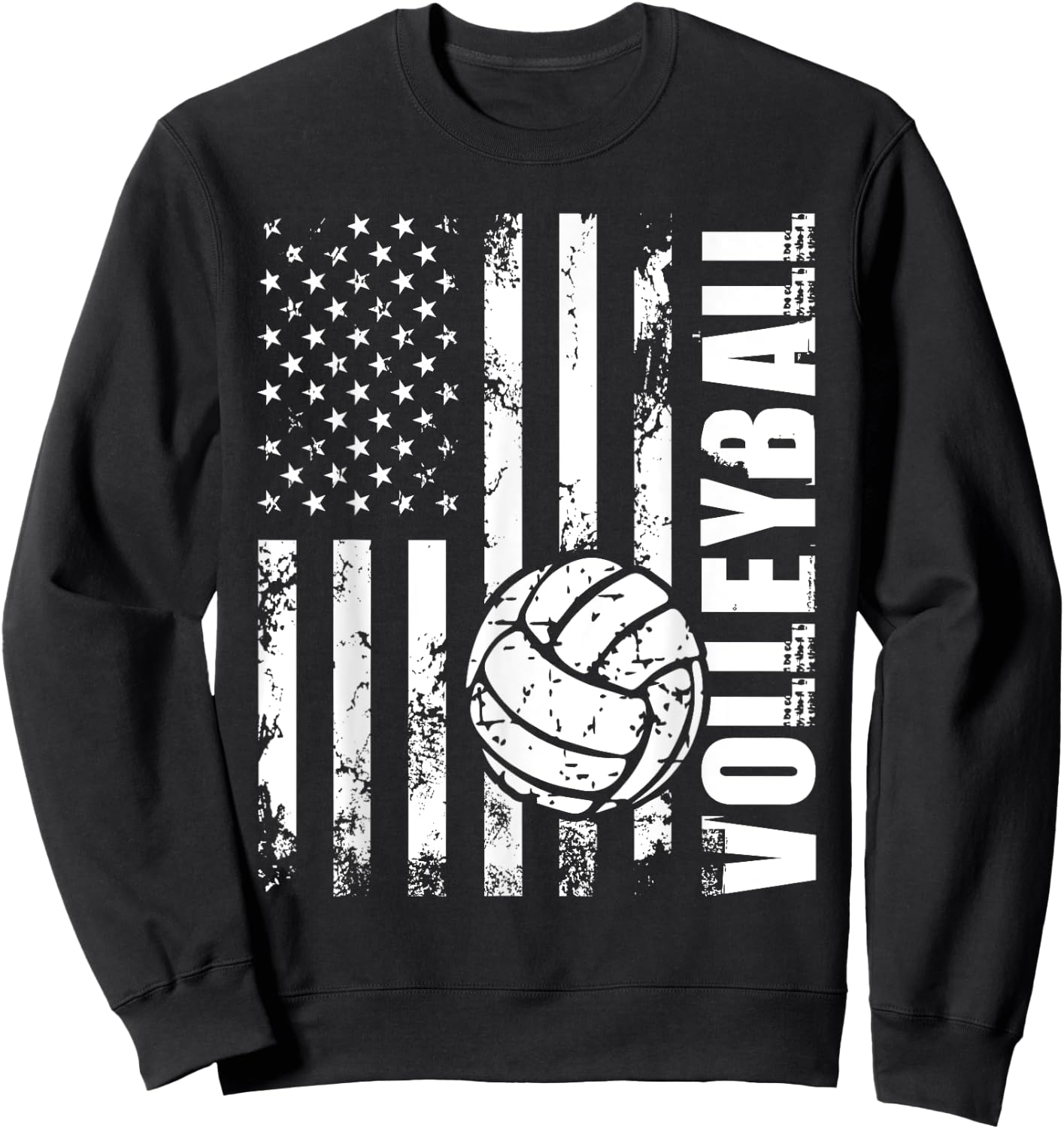 Beach Volleyball - USA American Flag Setters Players Coach Sweatshirt - Sweatshirt | Black
