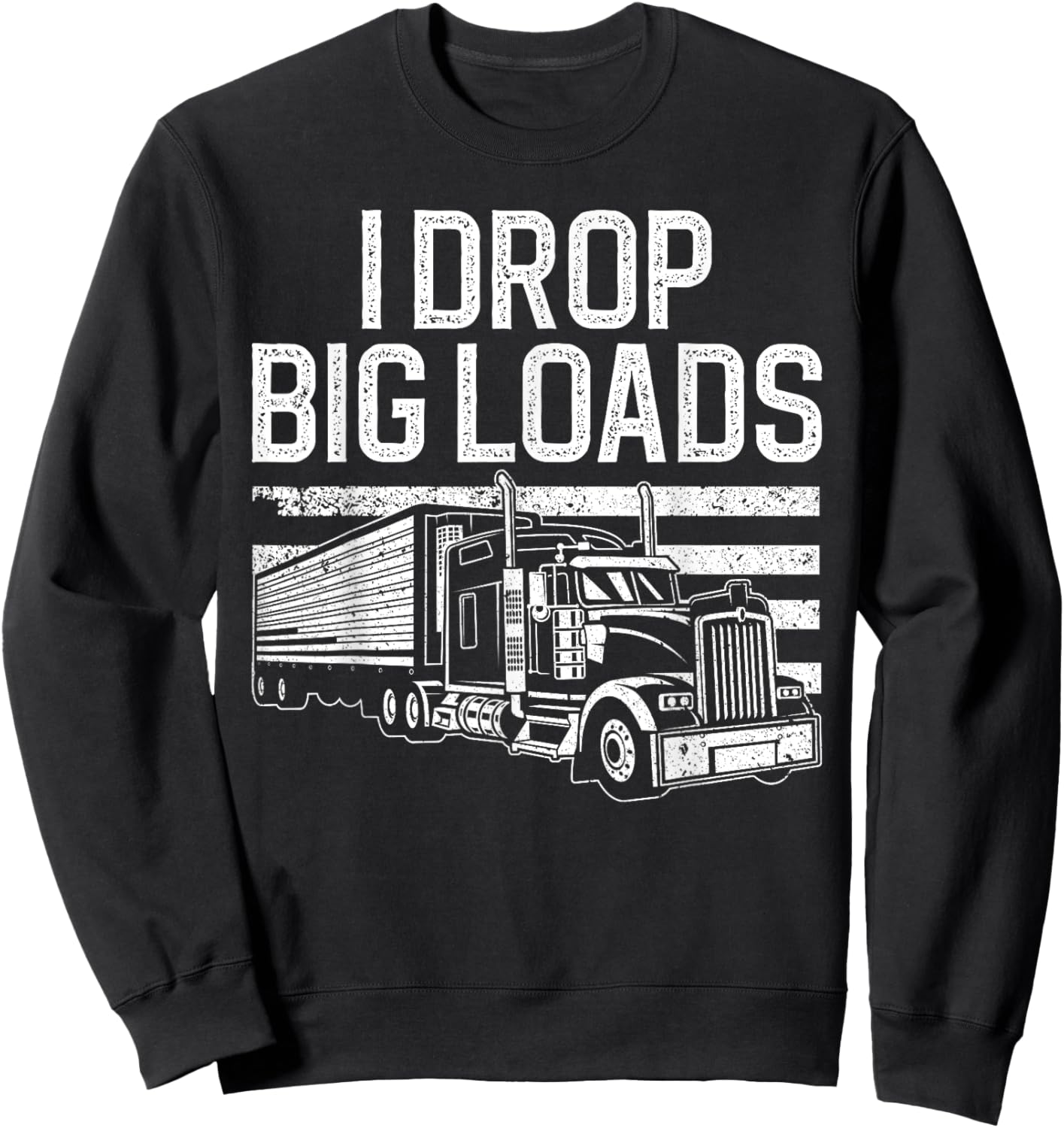 Funny Trucker Design Women Semi Truck Driver Lover Sweatshirt - Sweatshirt | Black