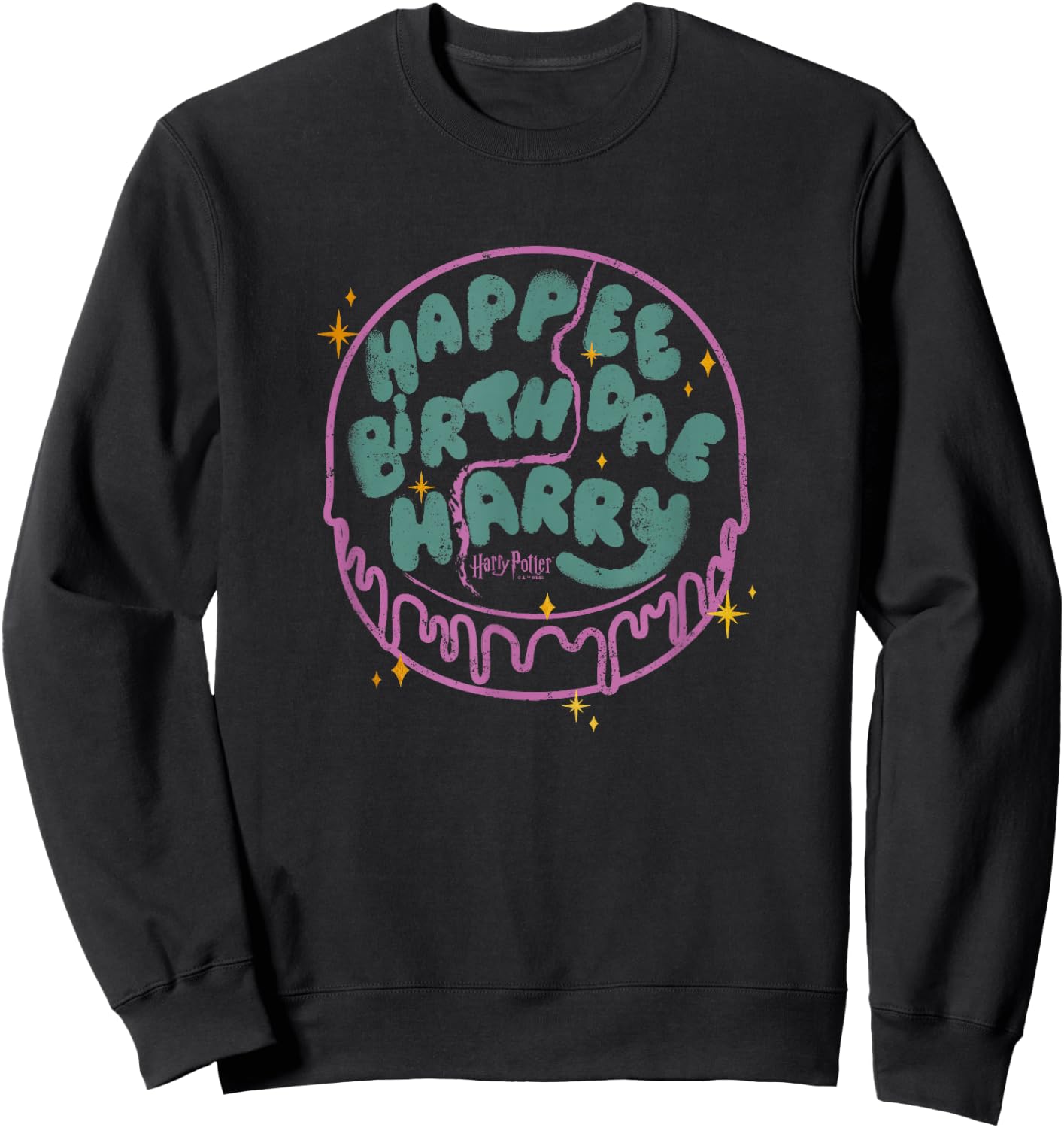 Harry Potter Birthday Happee Birthdae Harry Cake Retro Sweatshirt - Sweatshirt | Black