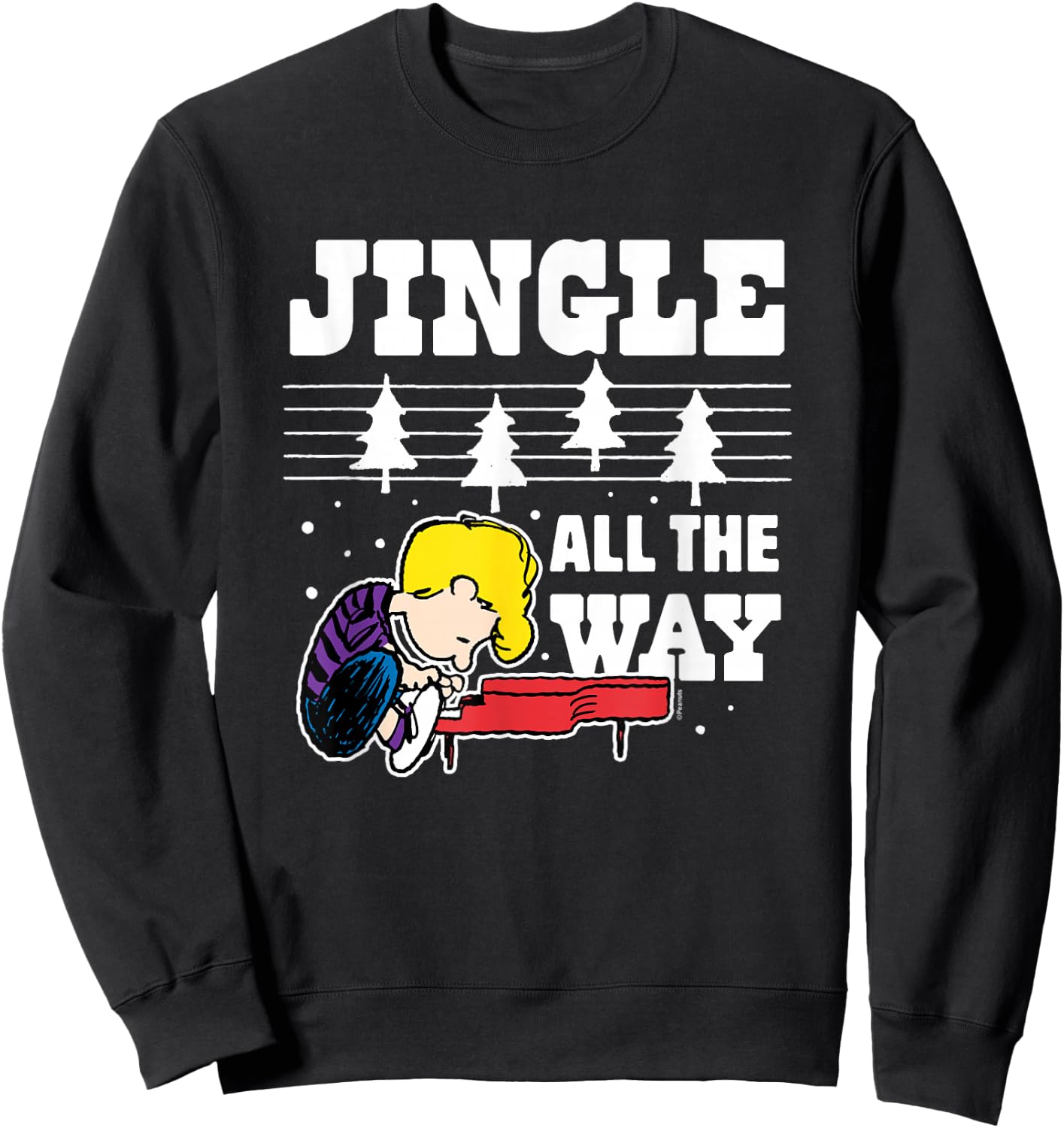Peanuts - Schroeder Christmas Piano Jingle All The Way Sweatshirt - Sweatshirt | Black