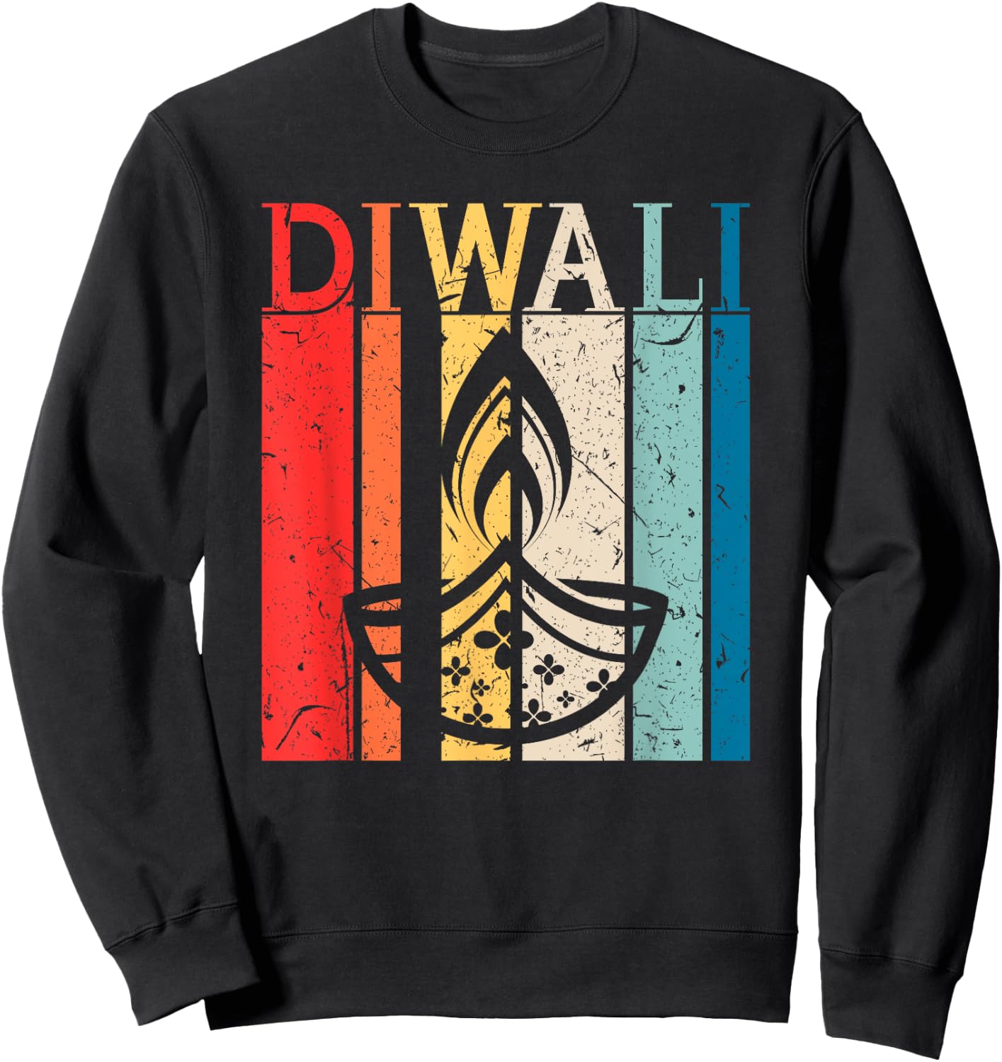 Deepavali Retro Diwali Festival of Light Sweatshirt - Sweatshirt | Black