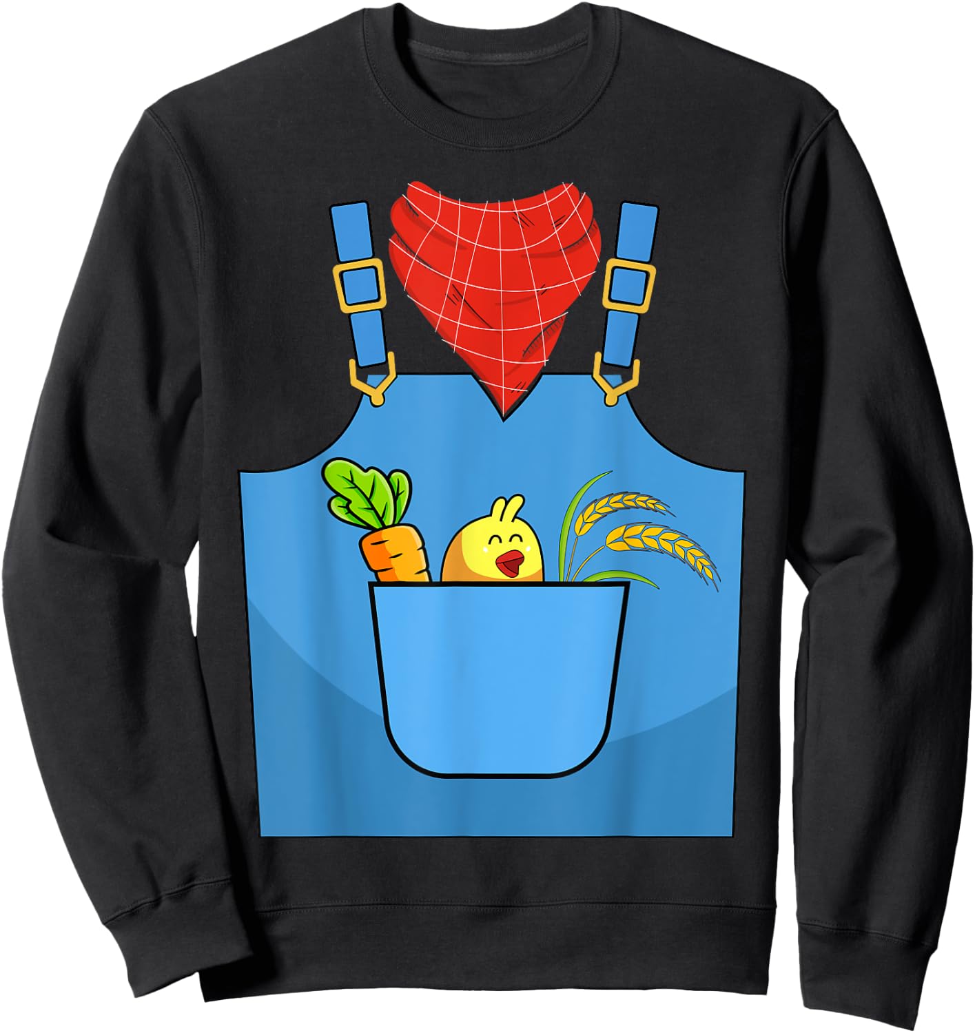 Farmer Costume Halloween Simple Cute Farm Women Men Kids Sweatshirt - Sweatshirt | Black