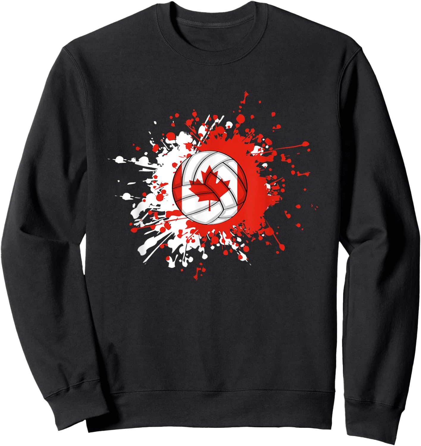 Canadian Volleyball With The Flag Of Canada Sweatshirt - Sweatshirt | Black