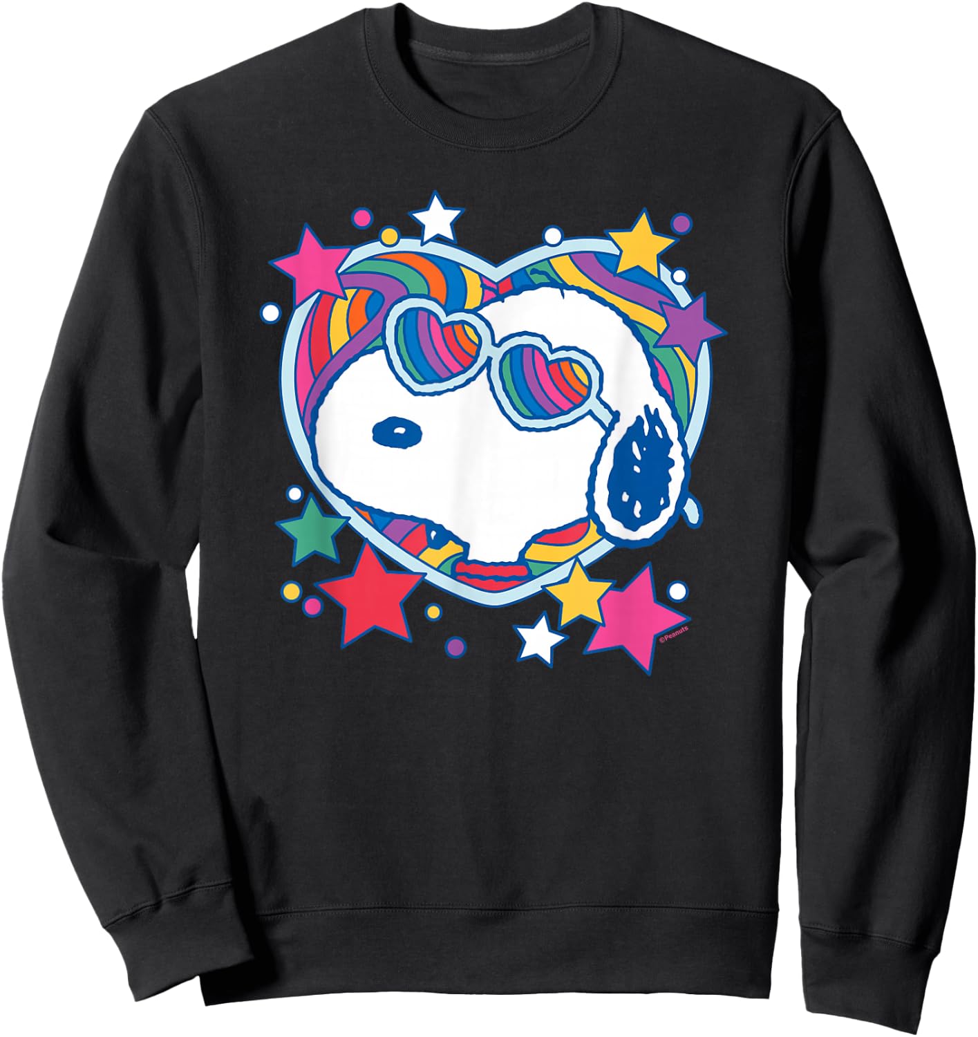 Peanuts - Snoopy Groovy Heart Sweatshirt - Sweatshirt | Black