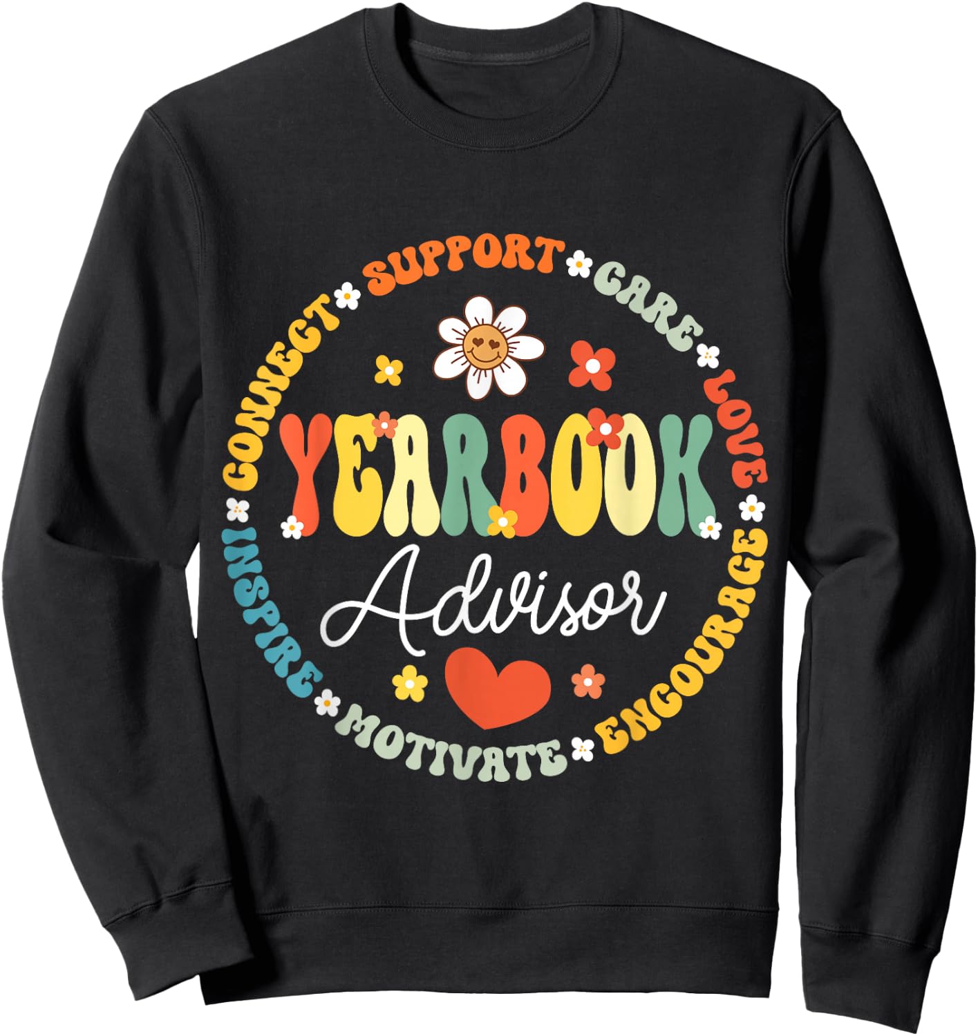 Groovy Yearbook Advisor Literary Club School Publication Sweatshirt - Sweatshirt | Black