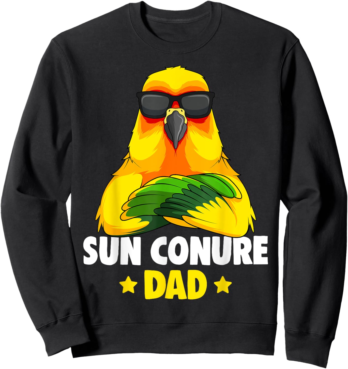 Sun Conure Dad Parrot Bird Sweatshirt - Sweatshirt | Black