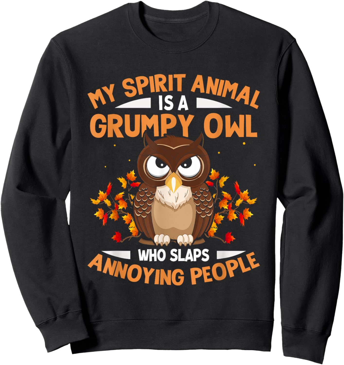 My Spirit Animal Is a Grumpy Owl - Funny Owl Lover Sweatshirt - Sweatshirt | Black