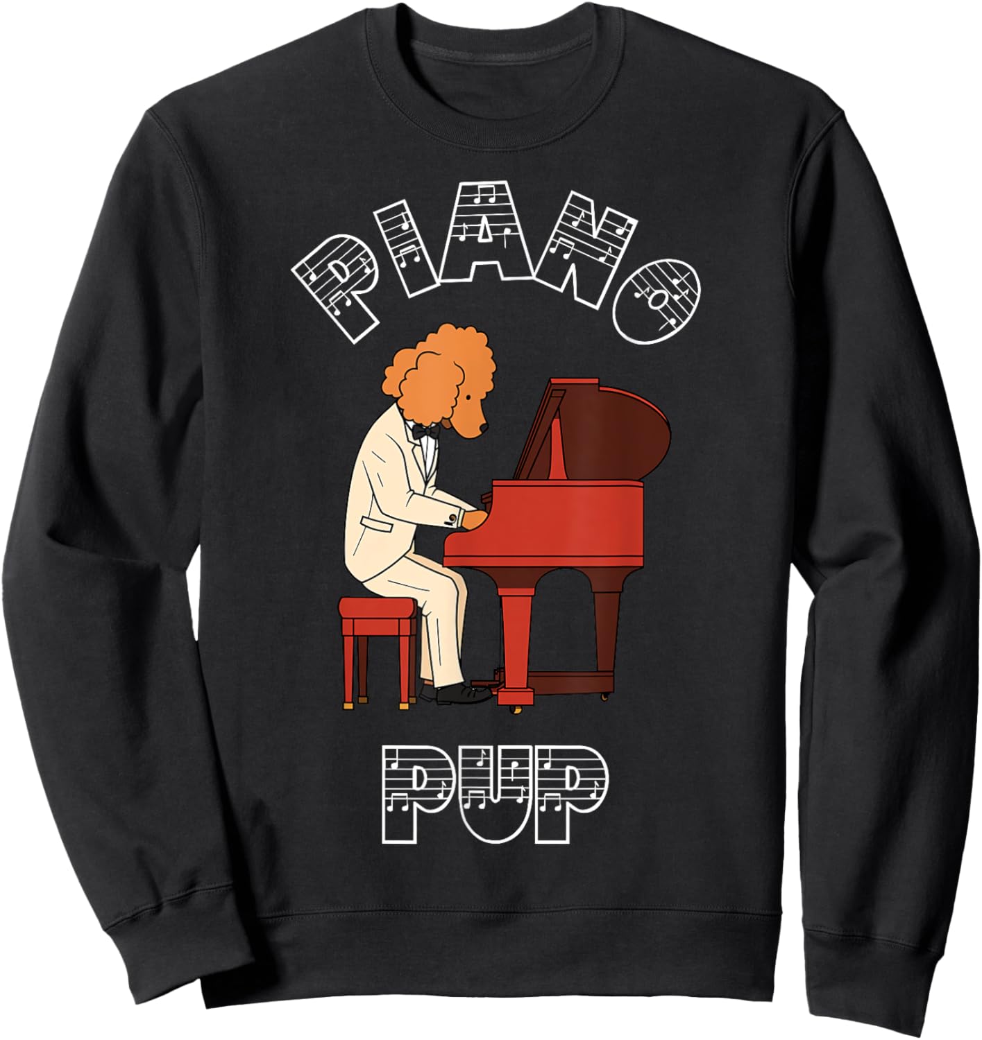 Goldendoodle Piano Paws Funny Dog Music Sweatshirt - Sweatshirt | Black