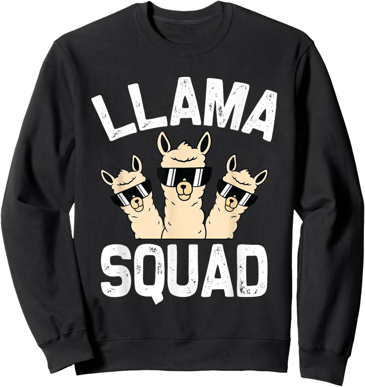 Funny Llama Design Men Women Cute Llama Alpaca Girls Boys Sweatshirt - Sweatshirt | Black