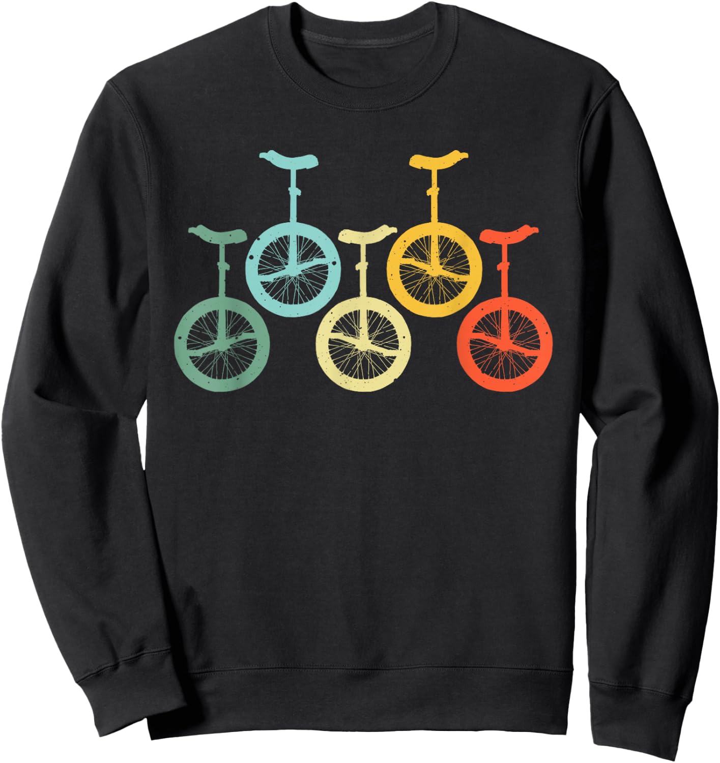 Funny Vintage Unicycle Design Women Unicycling Lover Sweatshirt - Sweatshirt | Black