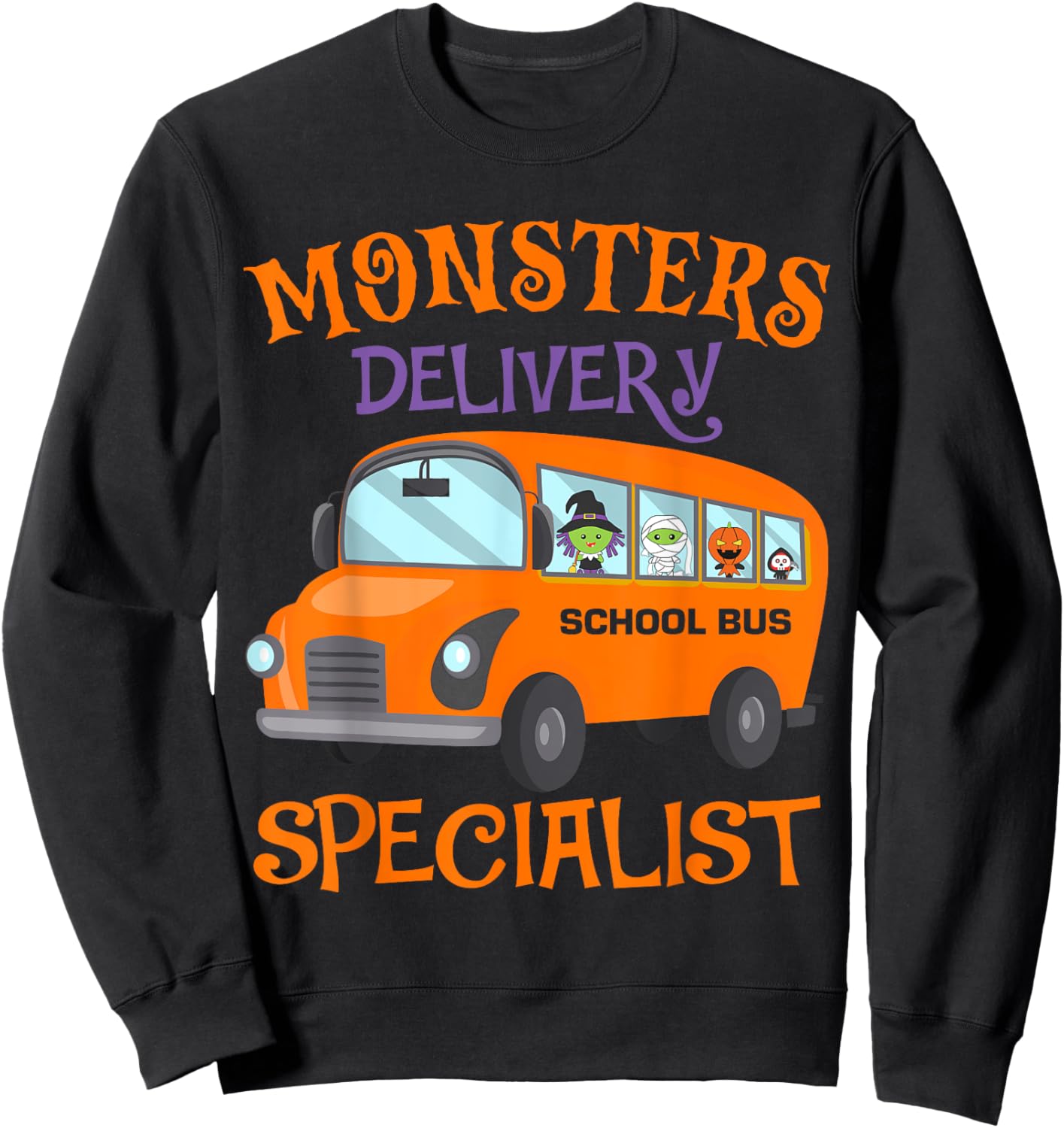School Bus Driver Halloween Sweatshirt - Sweatshirt | Black