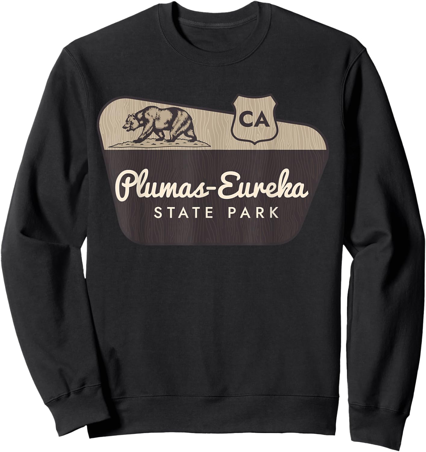 Plumas-Eureka State Park California Welcome Sign Vacation Sweatshirt - Sweatshirt | Black