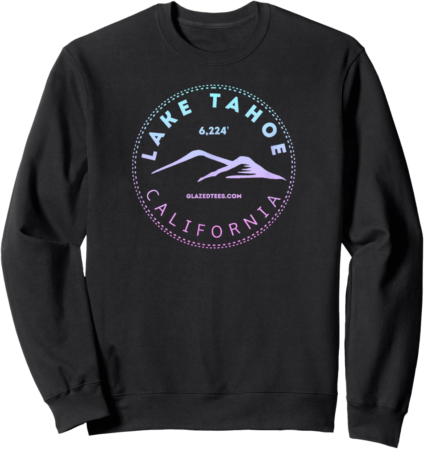 Lake Tahoe California Retro Mountain Sweatshirt - Sweatshirt | Black