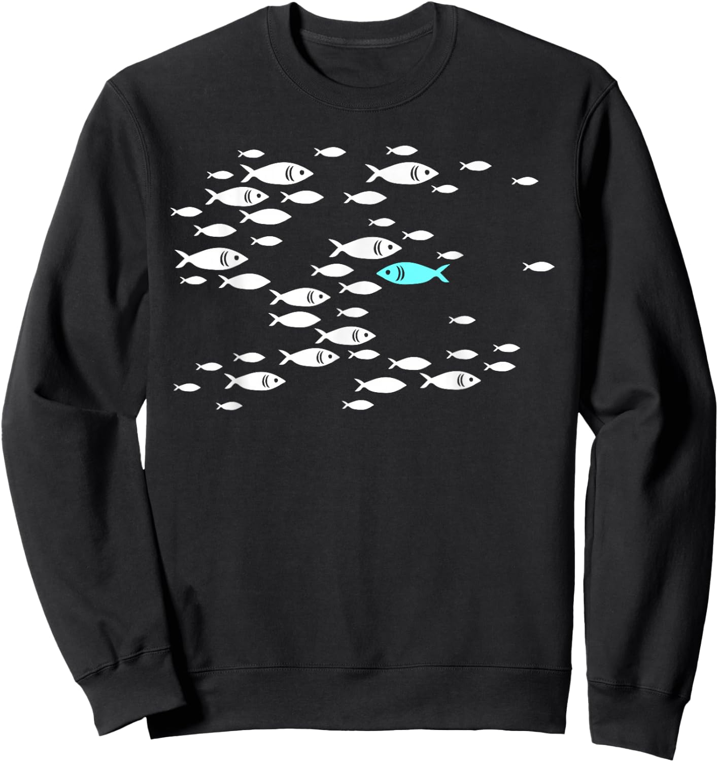 Fish Swim Against The Current in The sea Sweatshirt - Sweatshirt | Black