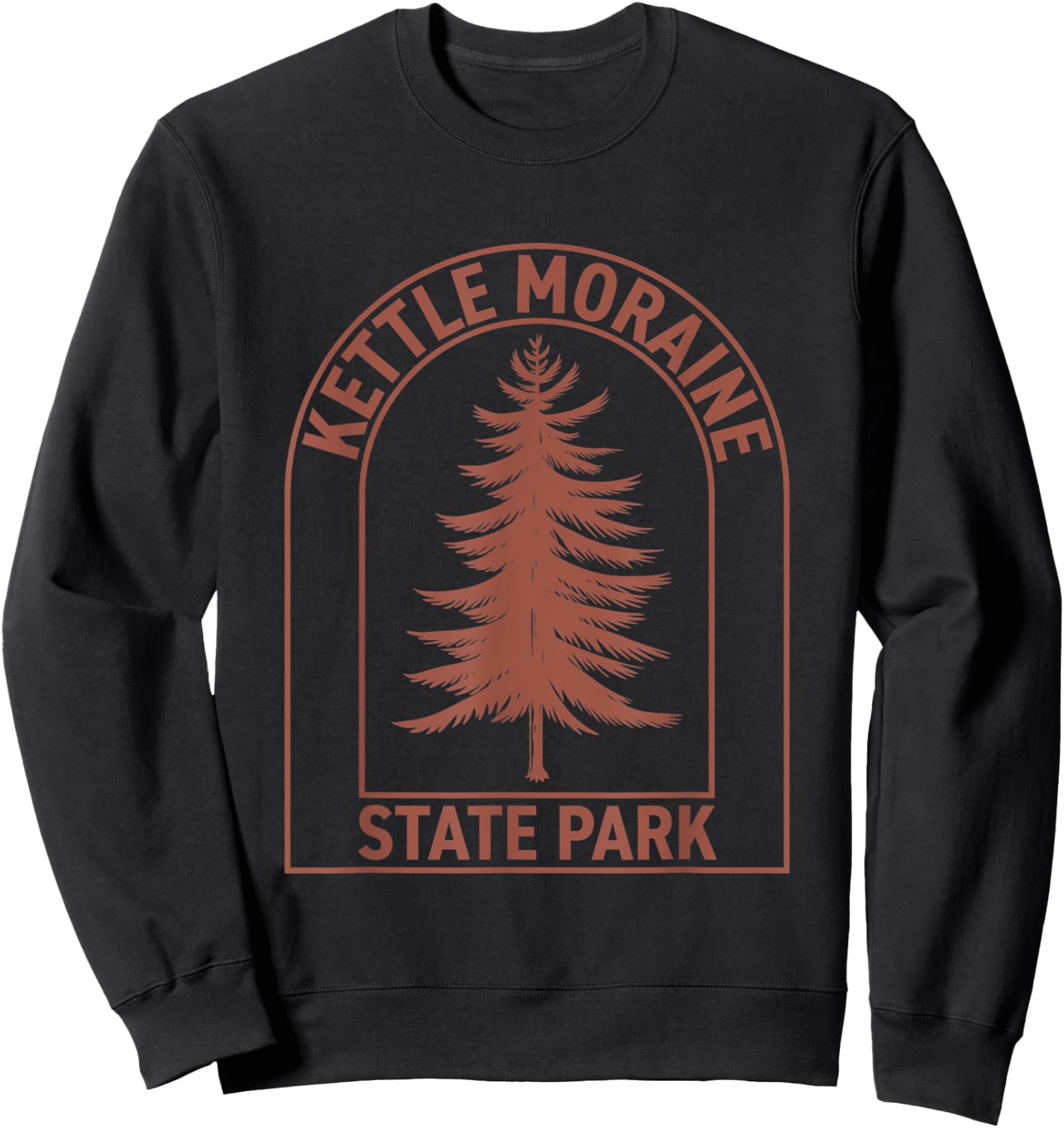 Kettle Moraine State Park Wisconsin Vintage Tree Sweatshirt - Sweatshirt | Black