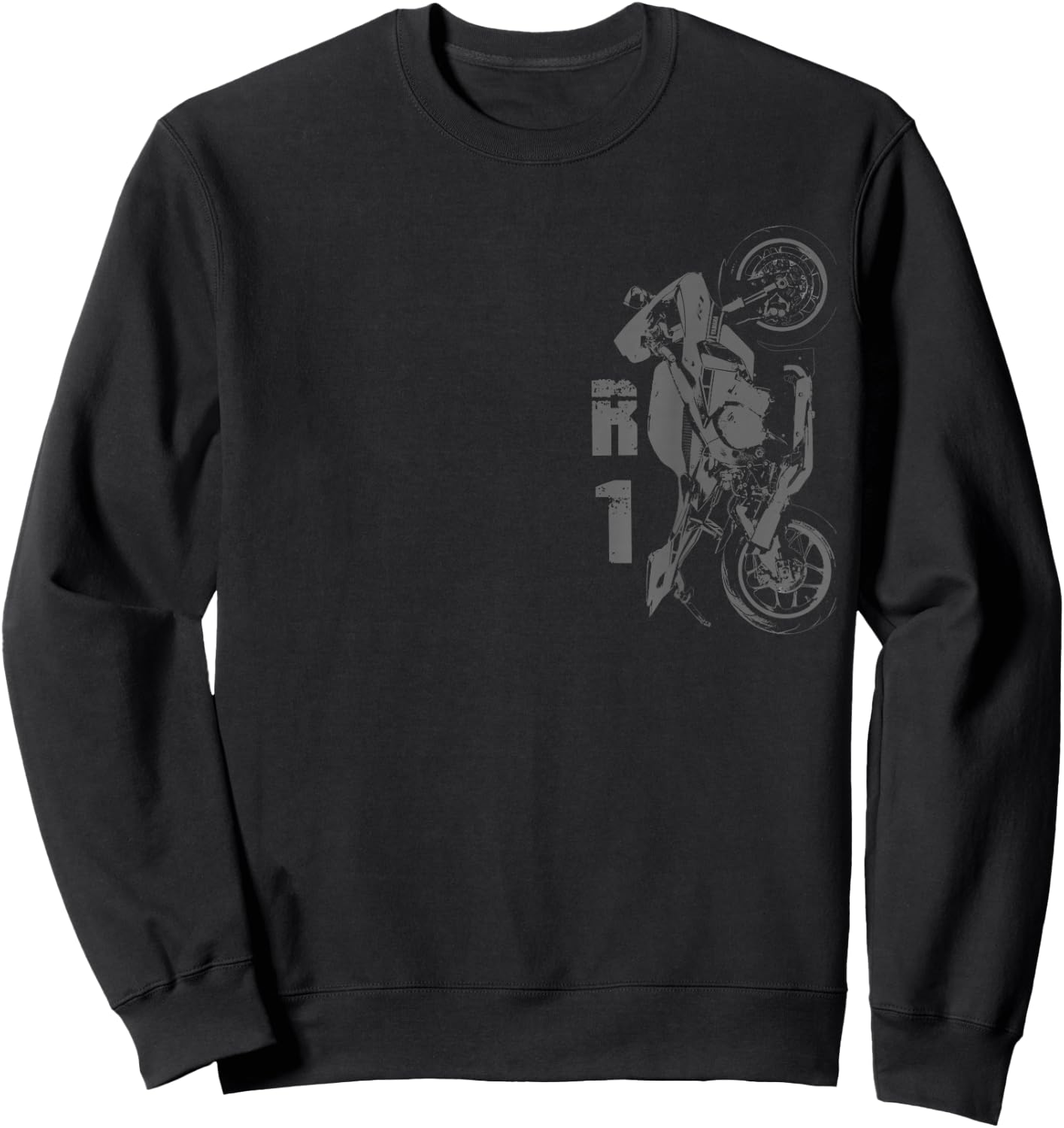 R1 Motorcycle Side Design Sweatshirt - Sweatshirt | Black