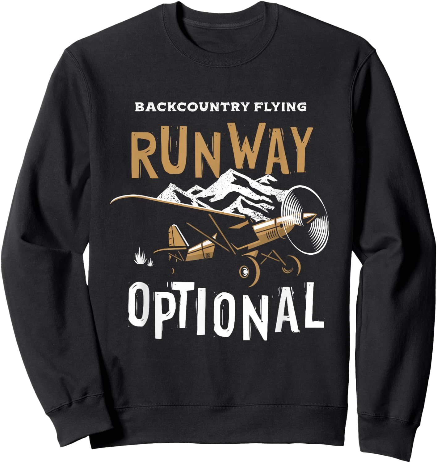 STOL Bushplane Pilot Backcountry Flying Runway Optional Sweatshirt - Sweatshirt | Black
