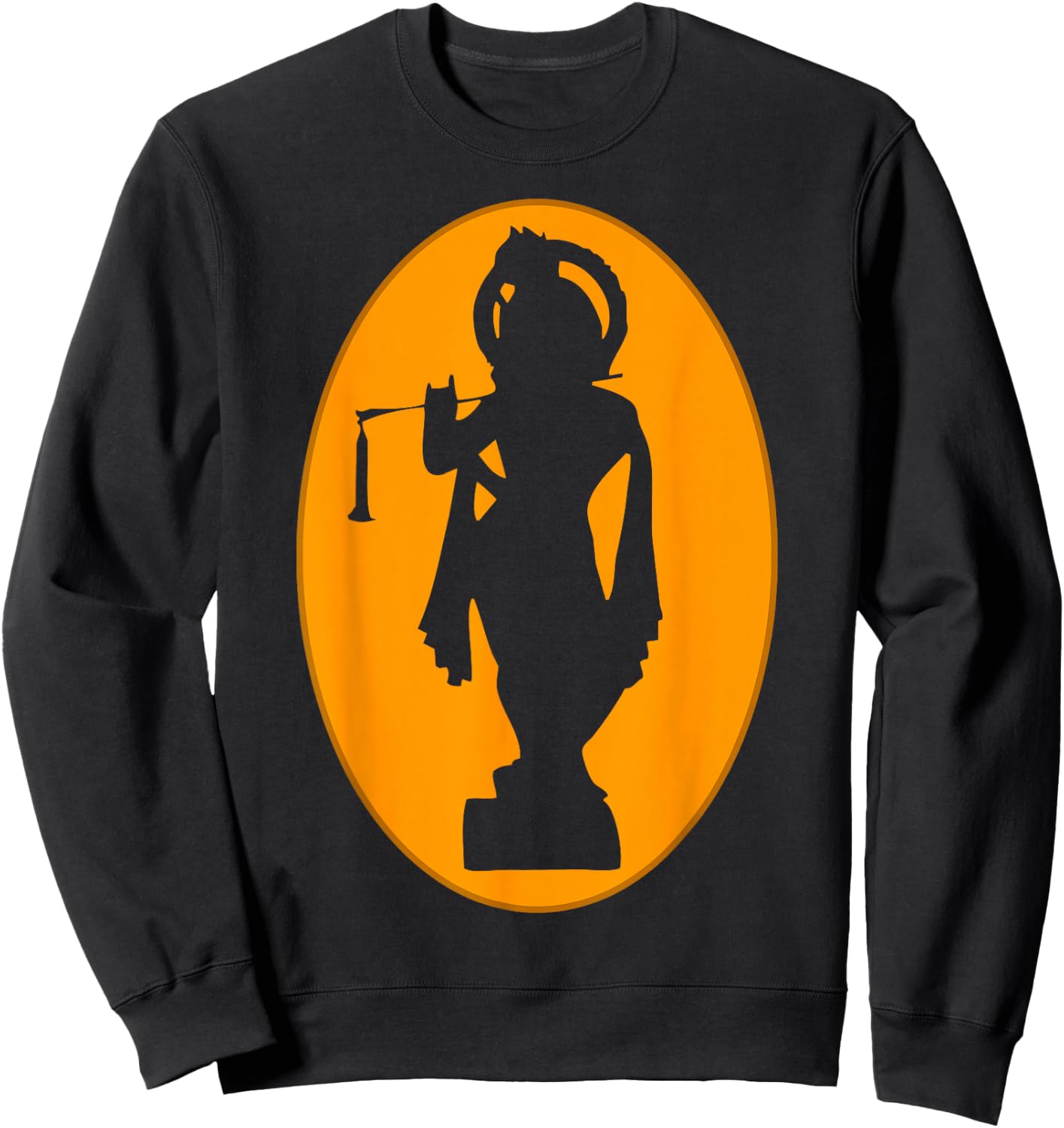 Hare Krishna Silhouette Lord Krishna Lover Sweatshirt - Sweatshirt | Black