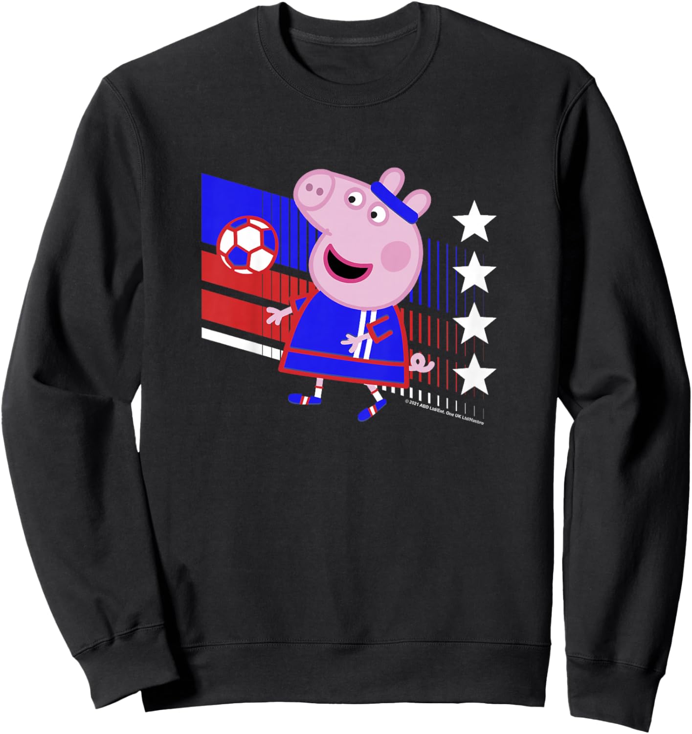 Kids Peppa Pig George Pig Football Soccer V3 Sweatshirt - Sweatshirt | Black