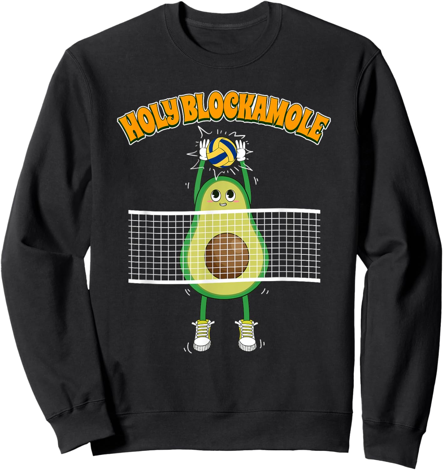 Holy Blockamole Avocado Volleyball Blocker Sweatshirt - Sweatshirt | Black