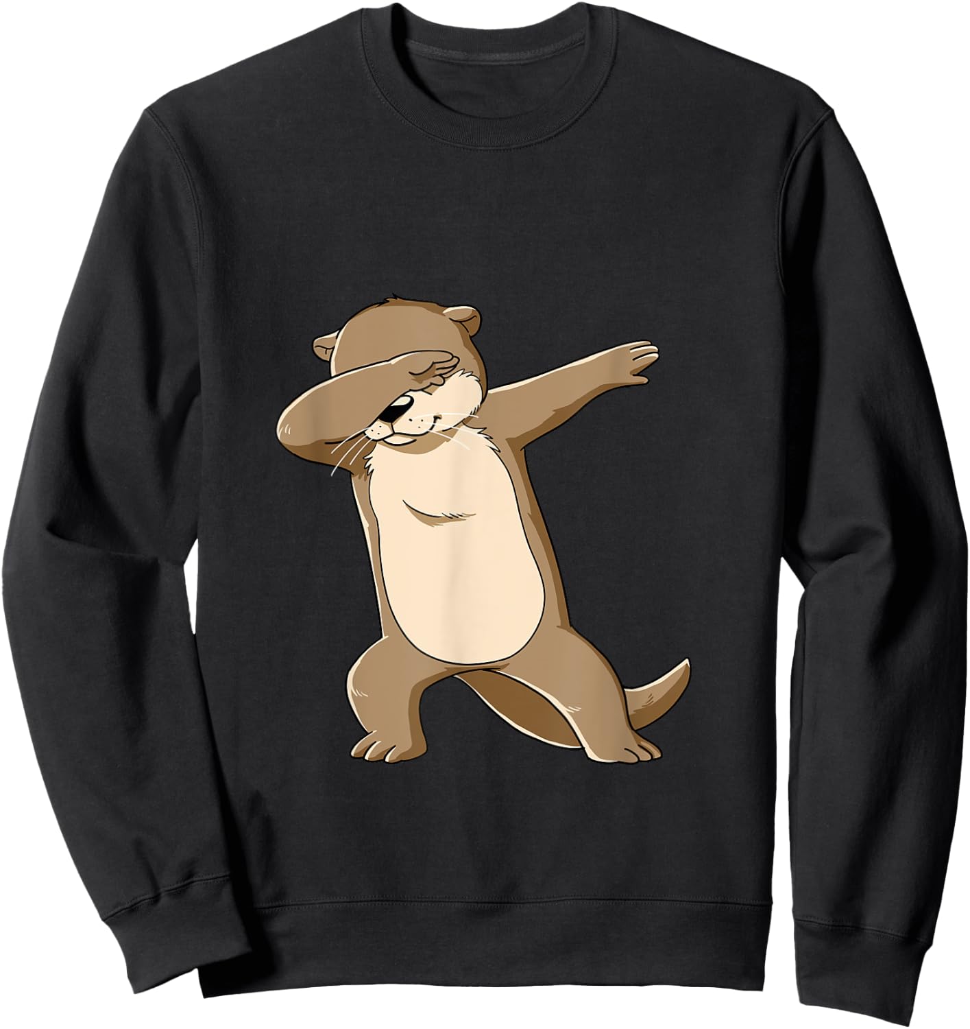 Cute Sea Otter Dancing Kids Women Sweatshirt - Sweatshirt | Black