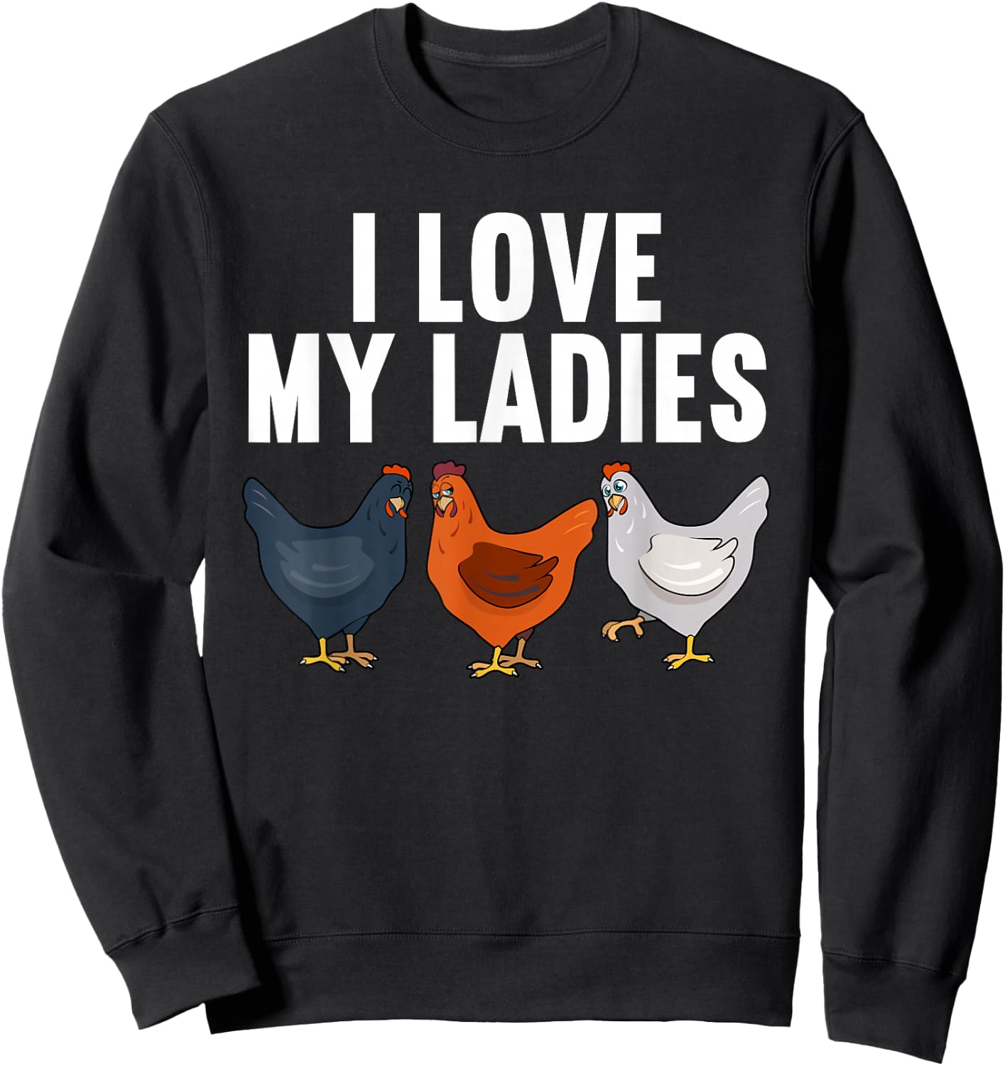 Funny Chicken Art Women Kids Farming Chicken Farmer Sweatshirt - Sweatshirt | Black