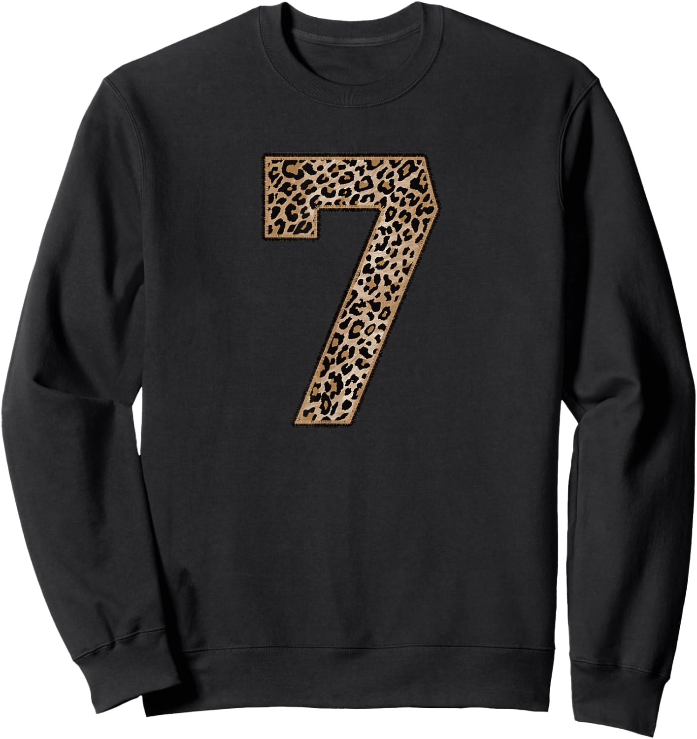 Leopard Number 7 Athlete Sports Jersey Supporter Fanwear Sweatshirt - Sweatshirt | Black