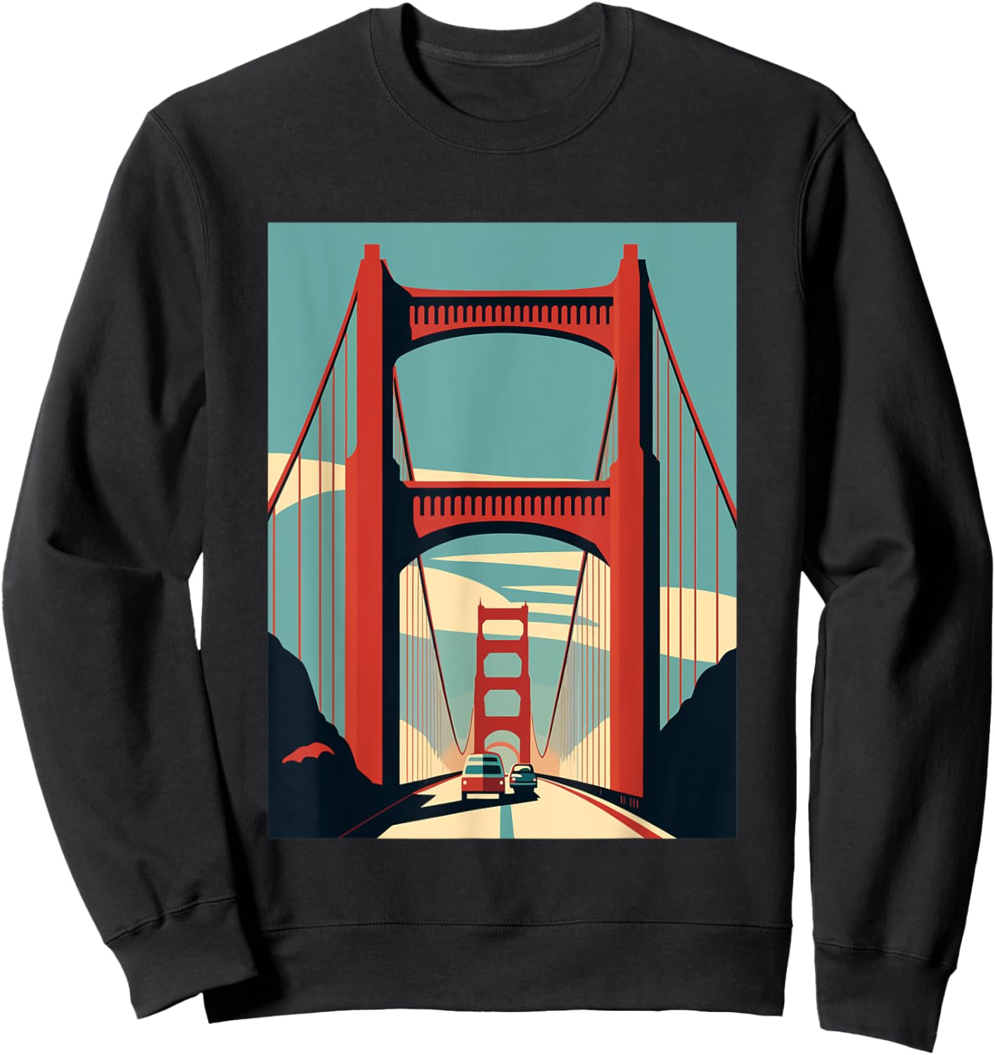 Golden Gate Bridge - San Francisco - Retro Design - Classic Sweatshirt - Sweatshirt | Black