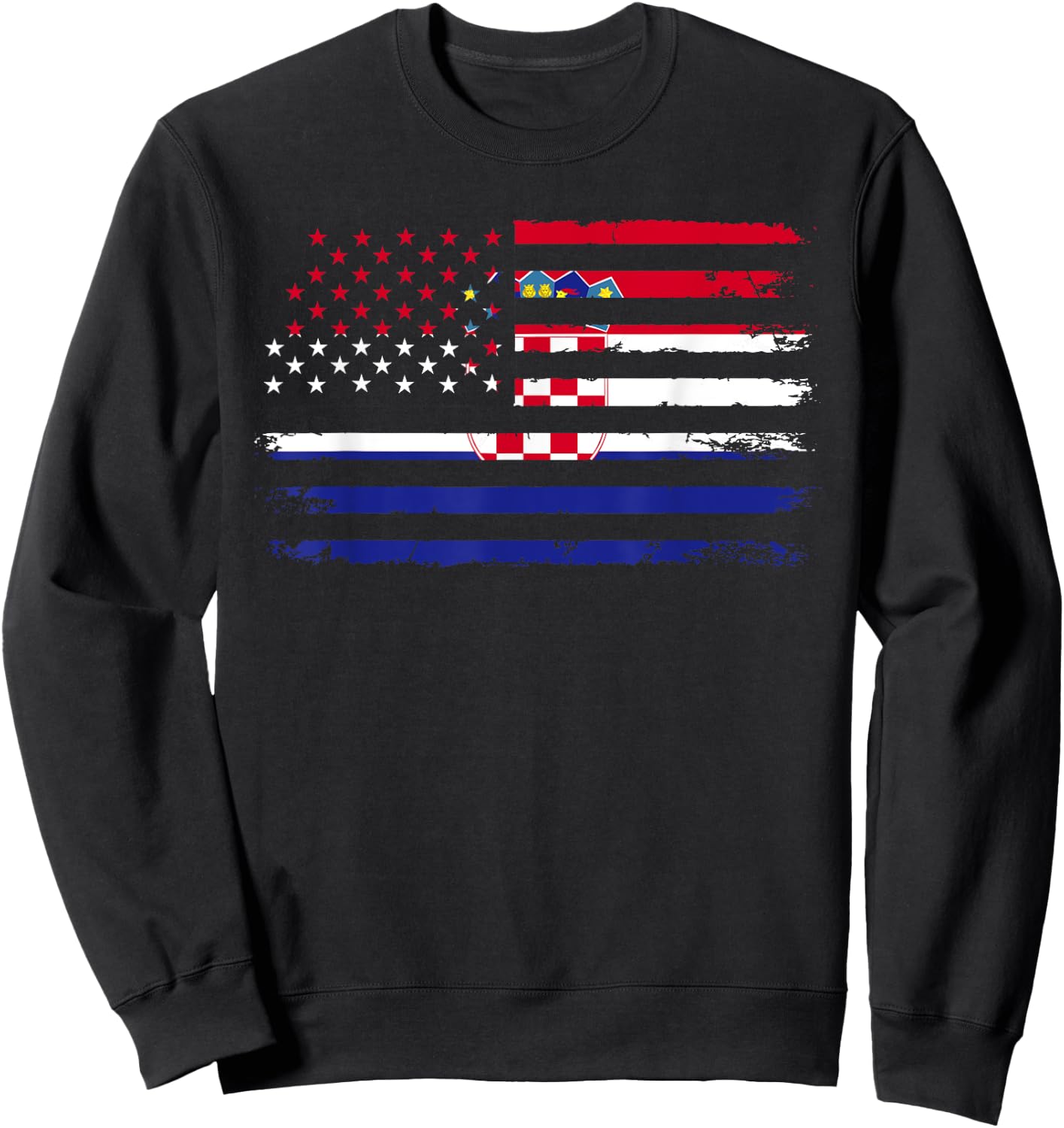 American Croatia Flag Sweatshirt - Sweatshirt | Black