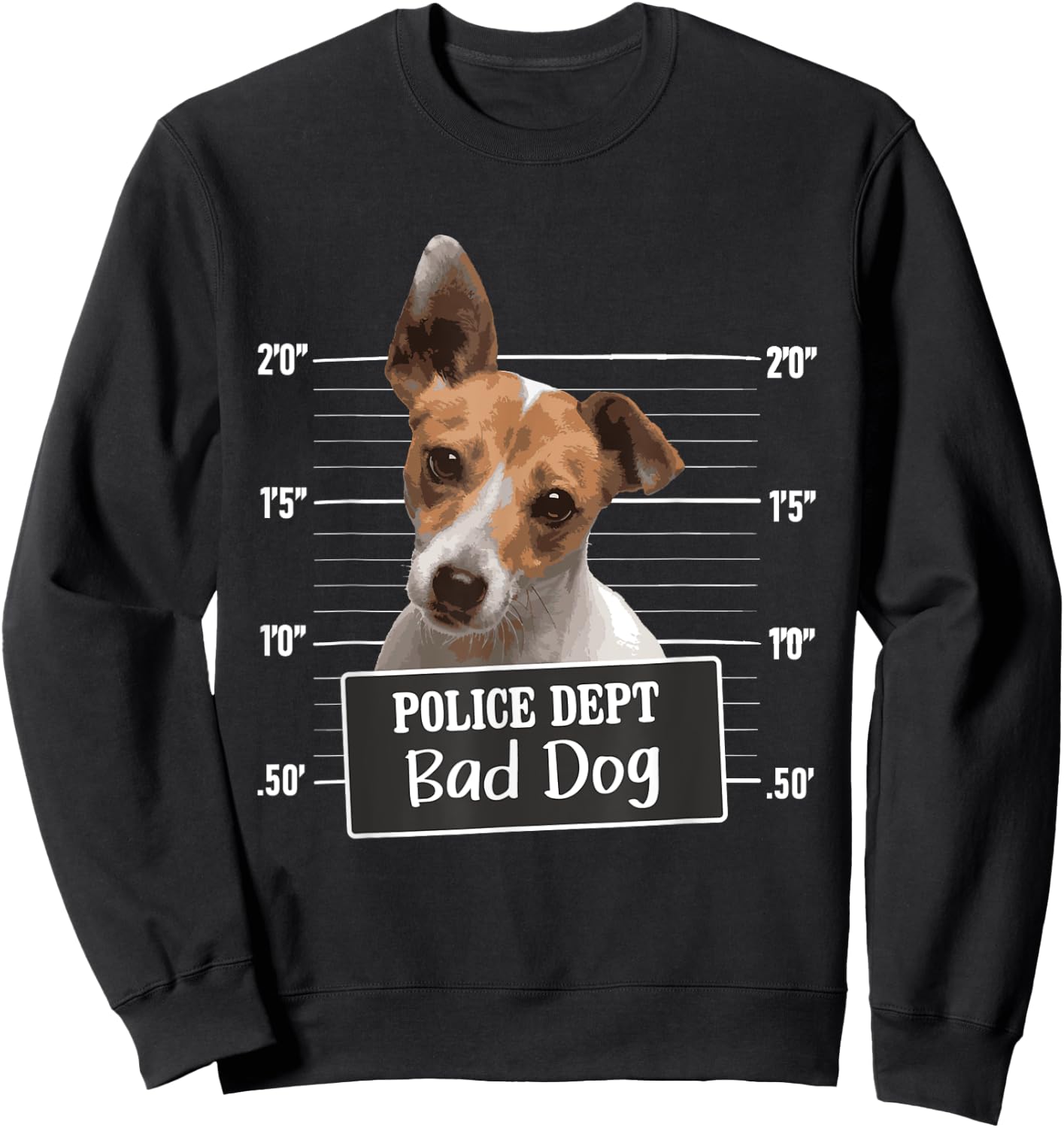 Police Dept Bad Dog - Jack Russell Terrier Puppy Dog Lover Women Kids Sweatshirt - Sweatshirt | Black