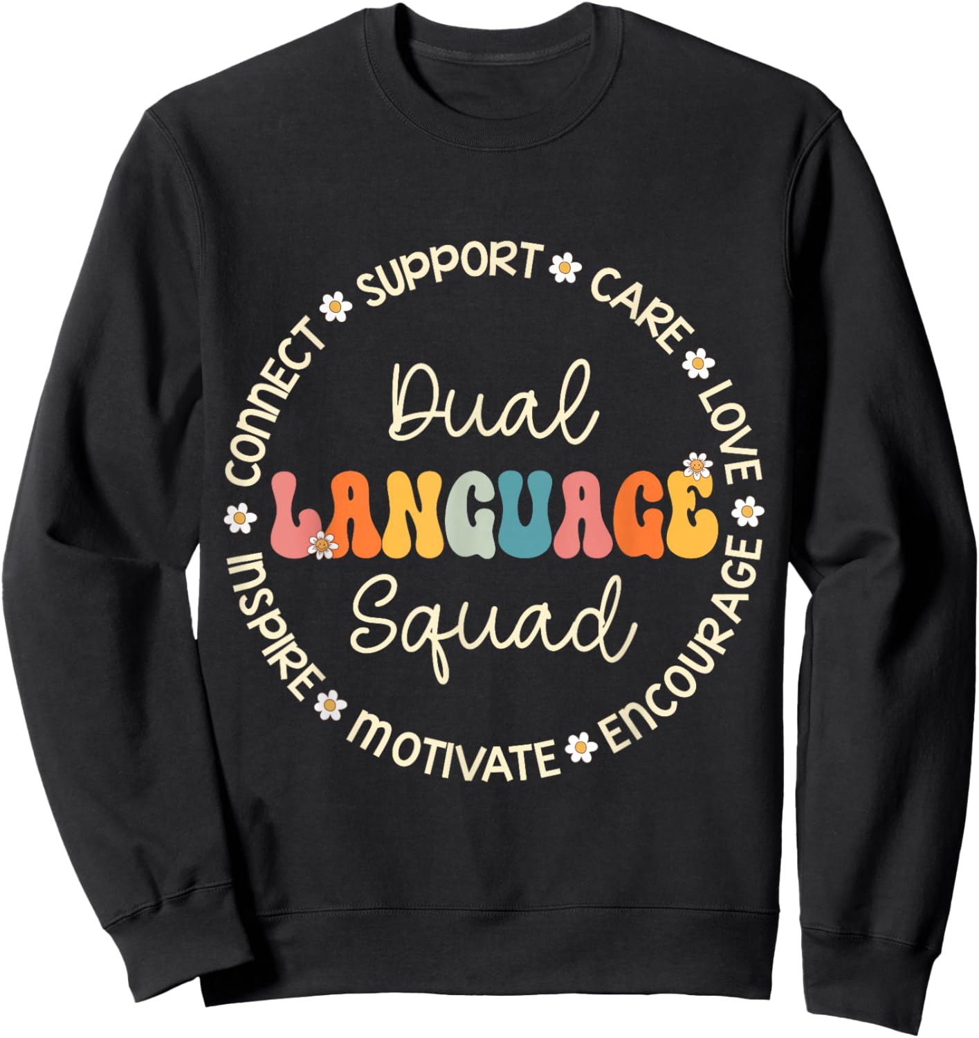 Dual Language Squad Appreciation Week Back to School Sweatshirt - Sweatshirt | Black