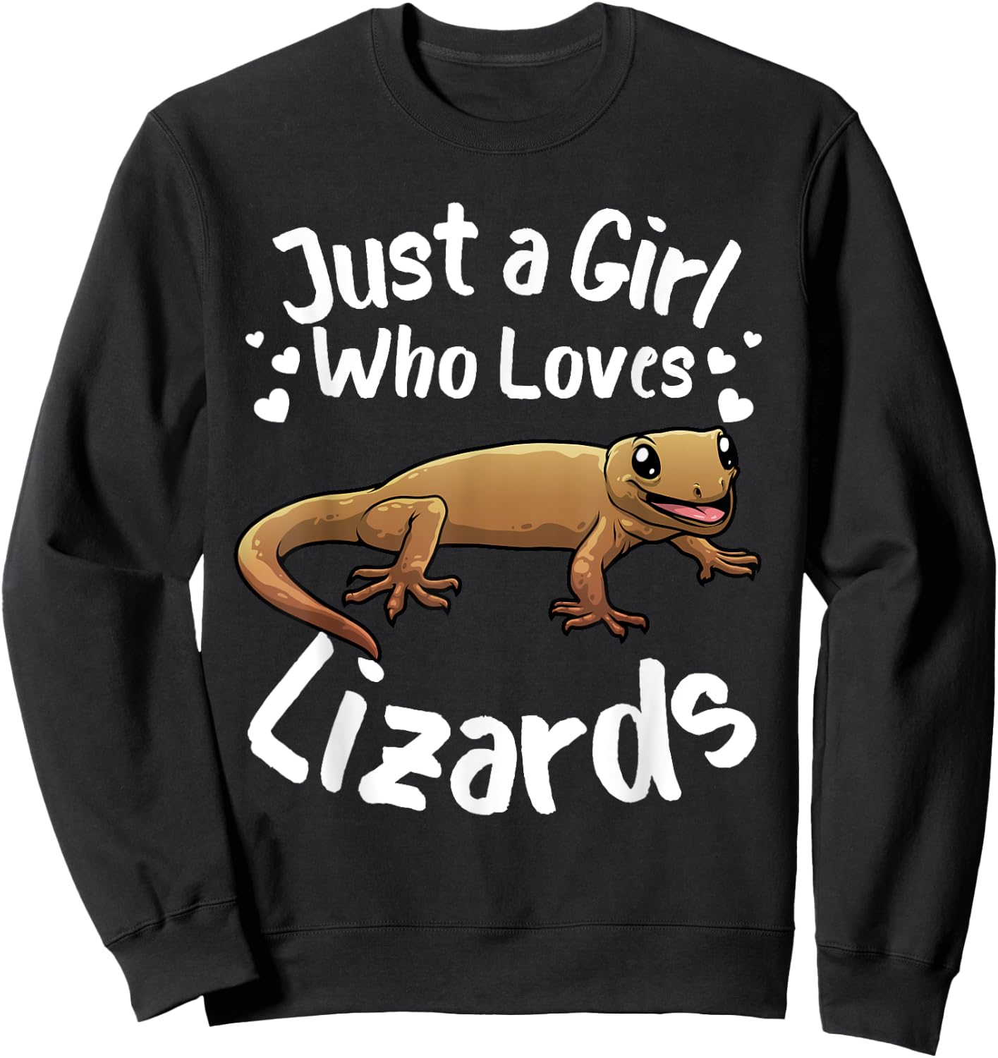 Funny Lizard Designs For Girls Kids Reptile Herpetologists Sweatshirt - Sweatshirt | Black